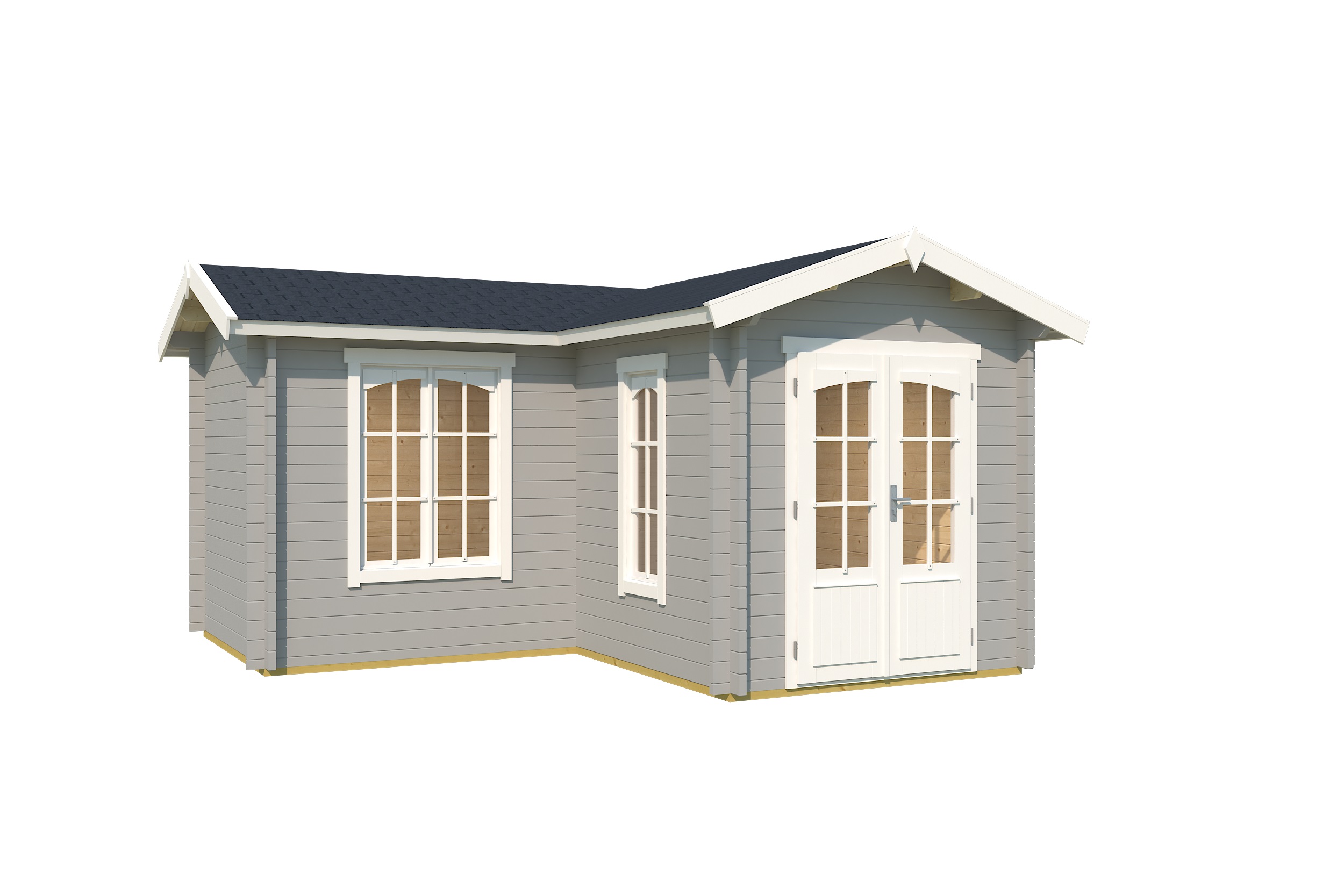 Lasita Maja Portsmouth 44 Gartenhaus Blockhaus 44 mm, 400 x 400, Lichtgrau Lasita Maja Portsmouth 44 Gartenhaus Blockhaus 44 mm, 400 x 400, Lichtgrau