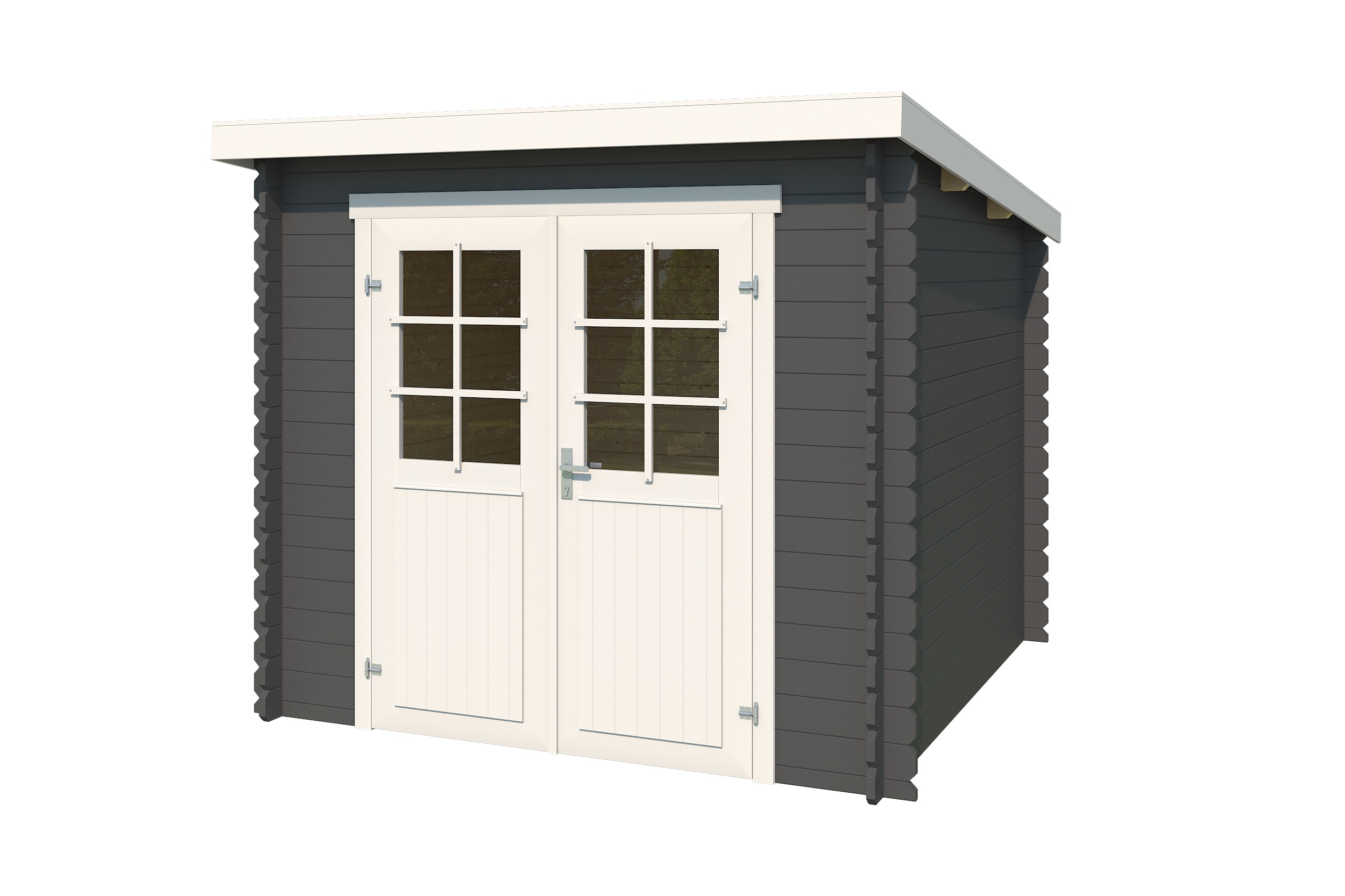 Lasita Maja Indi 175 Holz-Gartenhaus Blockhaus 28mm, 230x175, Carbongrau