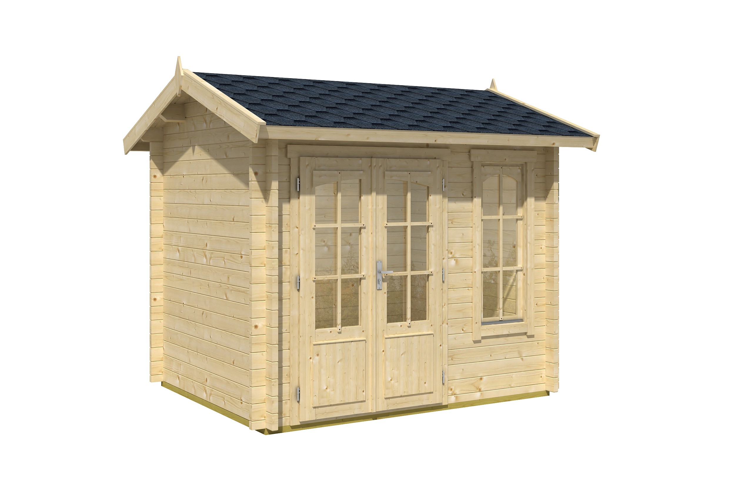 Lasita Maja Alex Mini Gartenhaus Blockhaus 44 mm, 250 x 200, Naturbelassen