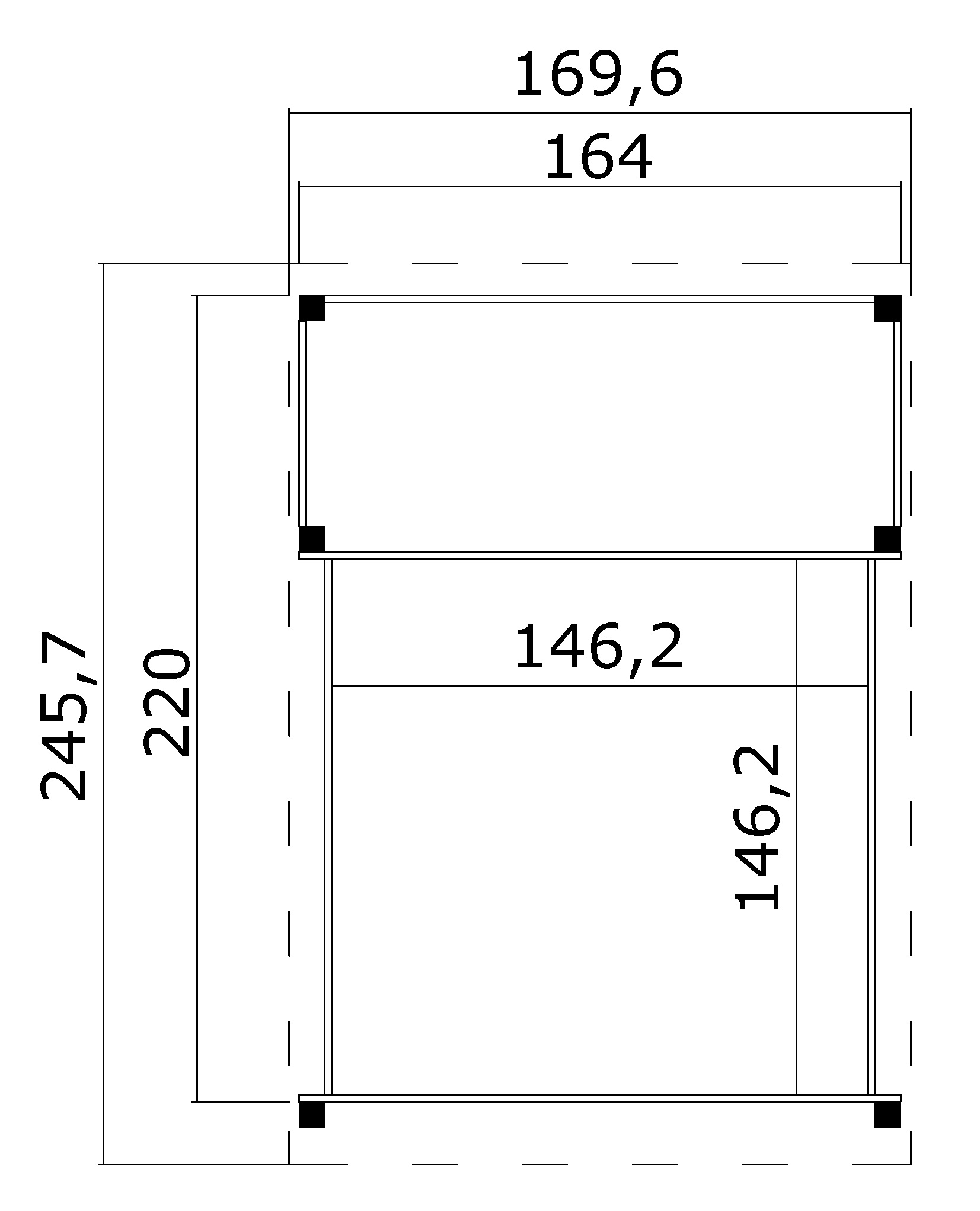 Lasita Maja Pippi 1 Kinderspielhaus 19mm, Fundamentmass 150x222, Schwedenrot