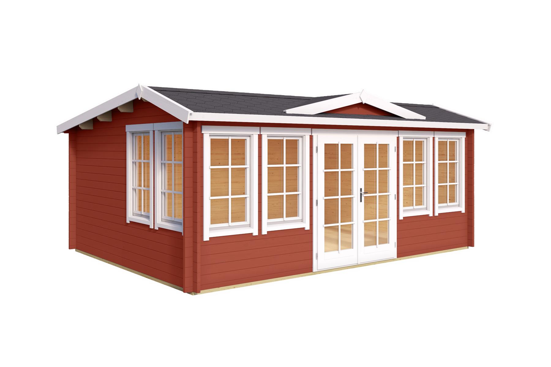 Lasita Maja Balmoral 44 Gartenhaus Blockhaus 44 mm, 380 x 530, Schwedenrot
