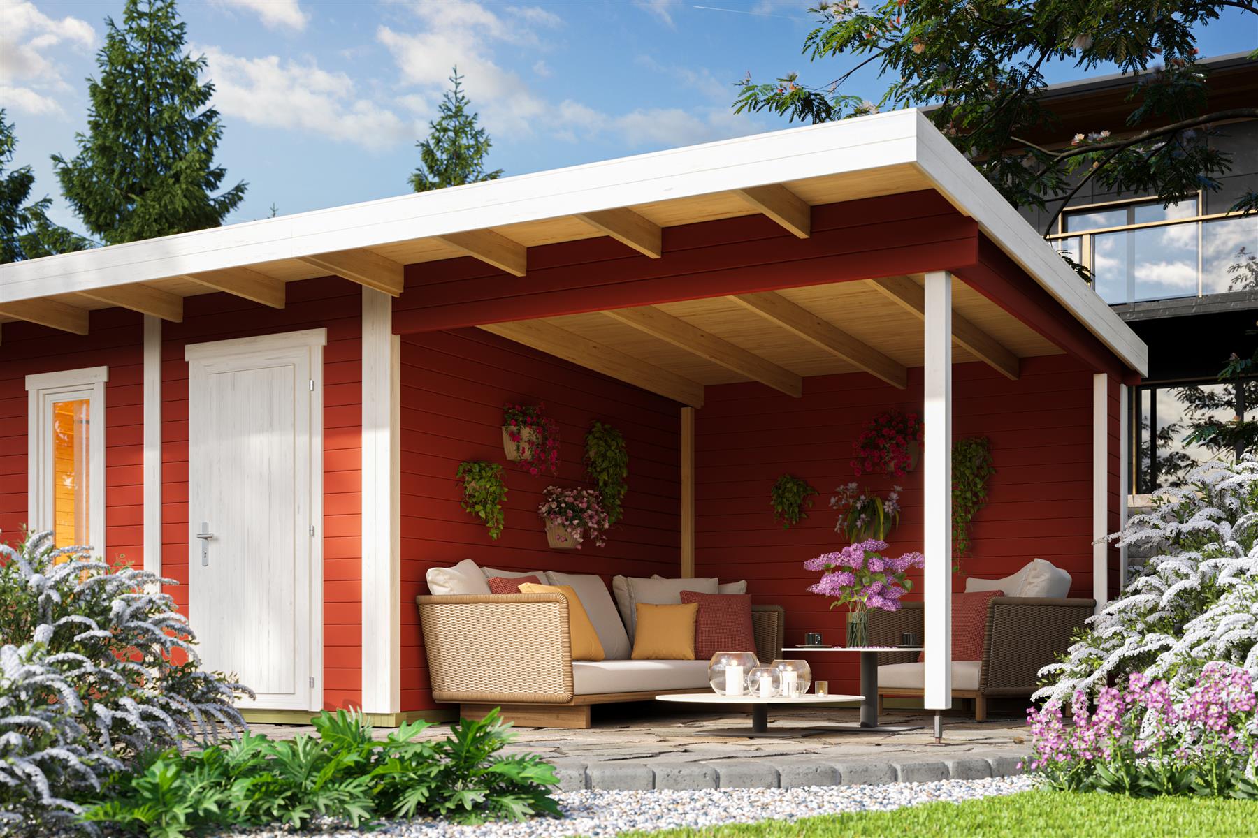 Lasita Maja Sicily Dachverlängerung Anbau für Sicily 44 mm, 300x350, Schwedenrot Lasita Maja Sicily Dachverlängerung Anbau für Sicily 44 mm, 300x350, Schwedenrot