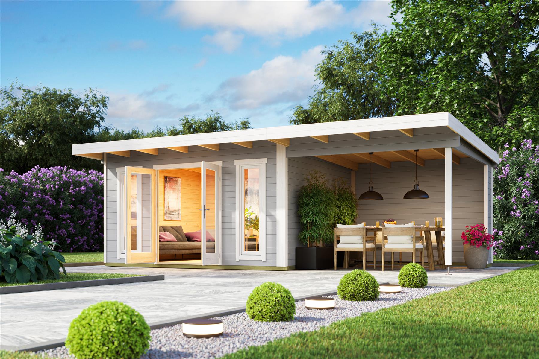 Lasita Maja Sicily Dachverlängerung Anbau für Sicily 44 mm, 300x350, Lichtgrau Lasita Maja Sicily Dachverlängerung Anbau für Sicily 44 mm, 300x350, Lichtgrau