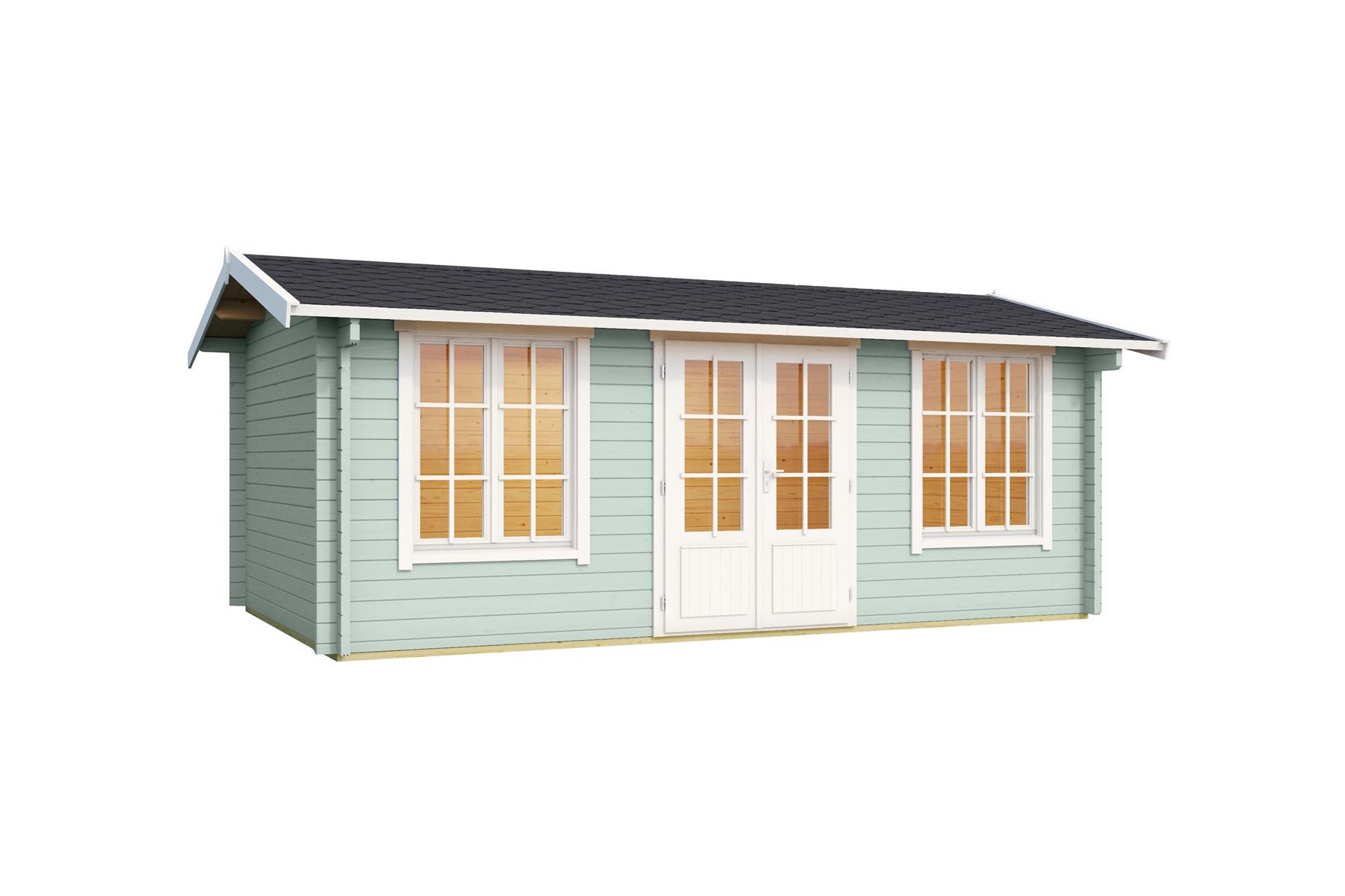 Lasita Maja Pembrokeshire 53 Gartenhaus Blockhaus 44 mm, 480 x 280, Gletschergrün