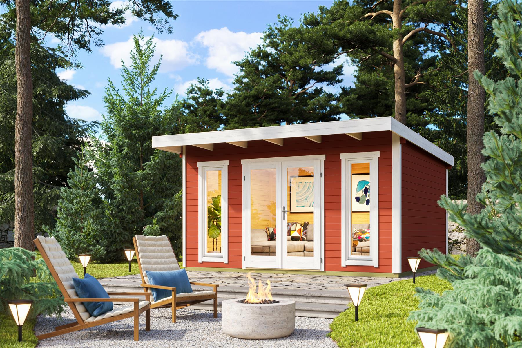 Lasita Maja Sicily 1 Gartenhaus Blockhaus 44 mm, 410x350, Schwedenrot Lasita Maja Sicily 1 Gartenhaus Blockhaus 44 mm, 410x350, Schwedenrot