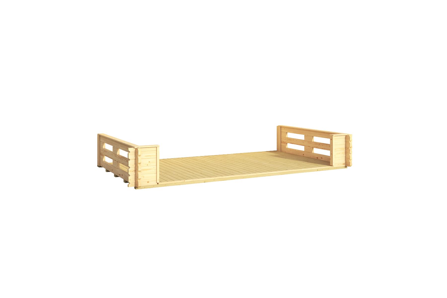 Lasita Maja Caroline Terrasse mit Geländer 40 mm, 365 x 200, Naturbelassen Lasita Maja Caroline Terrasse mit Geländer 40 mm, 365 x 200, Naturbelassen
