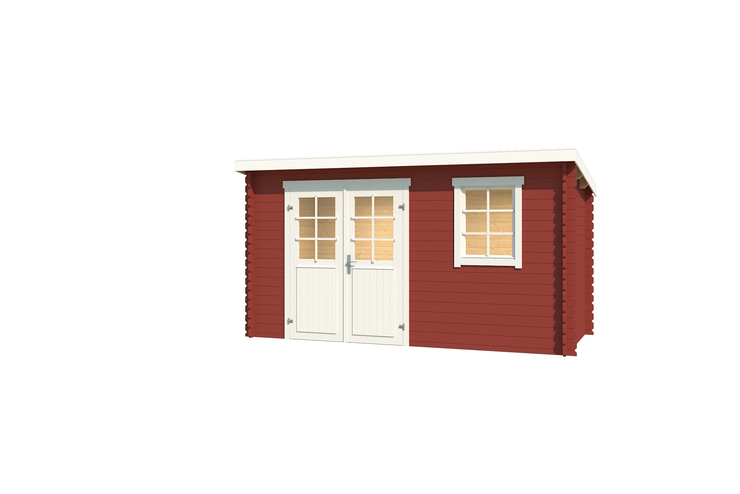 Lasita Maja Amira 175 Holz-Gartenhaus Blockhaus 28mm, 380x175, Schwedenrot