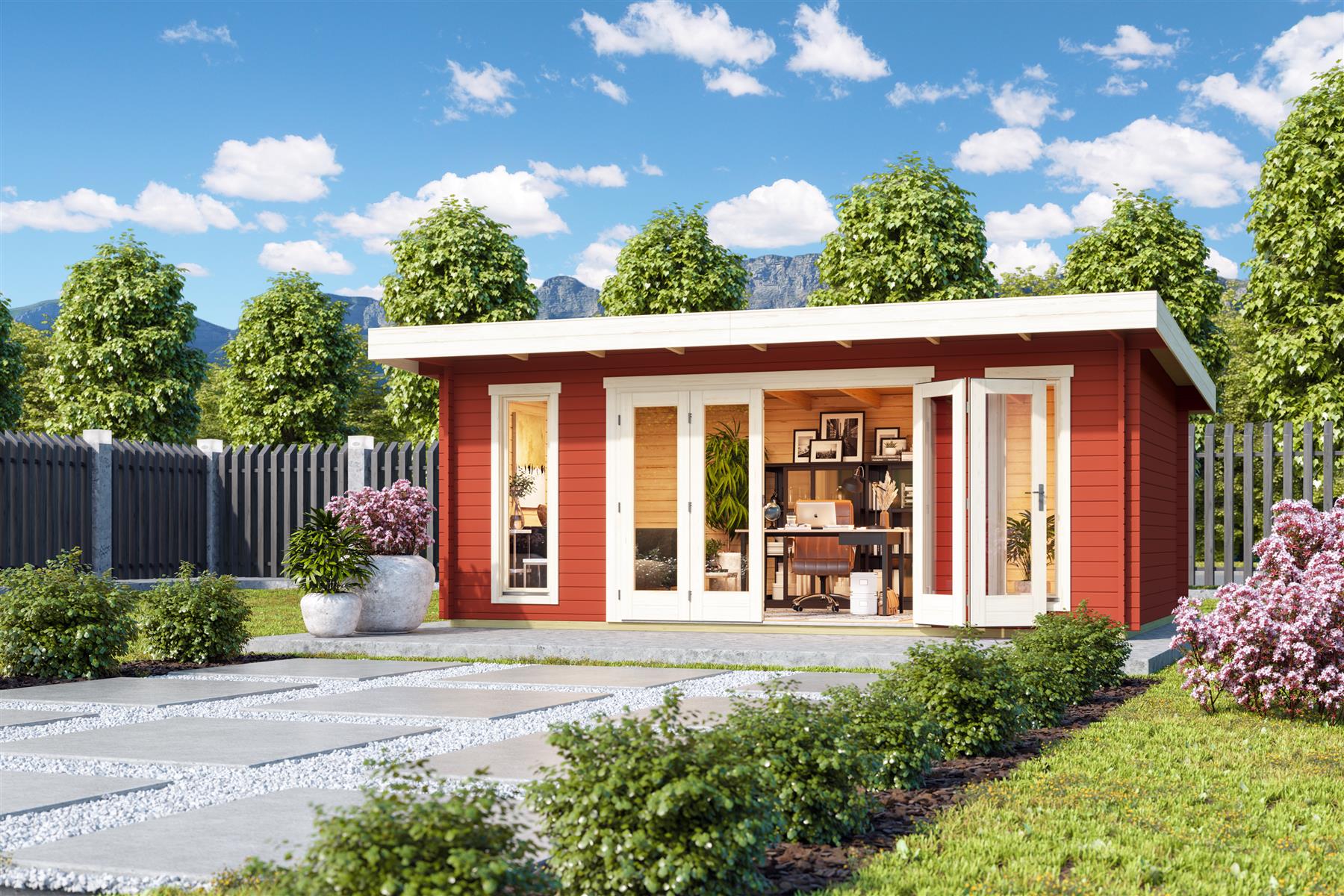 Lasita Maja Sussex 2 Gartenhaus Blockhaus 44 mm, 570 x 360, Schwedenrot Lasita Maja Sussex 2 Gartenhaus Blockhaus 44 mm, 570 x 360, Schwedenrot