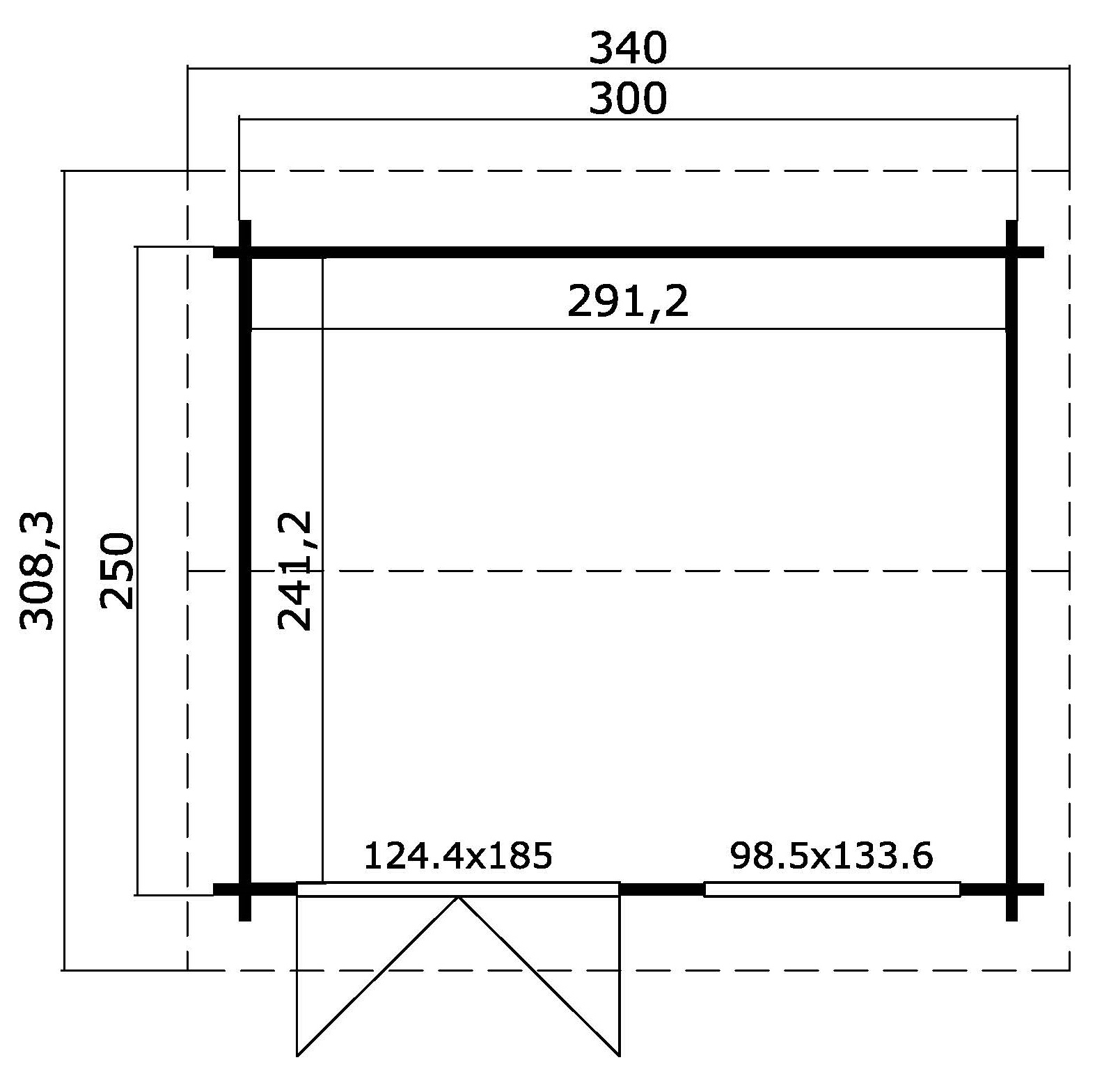 Lasita Maja Alex Gartenhaus Blockhaus 44 mm, 300 x 250, Naturbelassen Lasita Maja Alex Gartenhaus Blockhaus 44 mm, 300 x 250, Naturbelassen