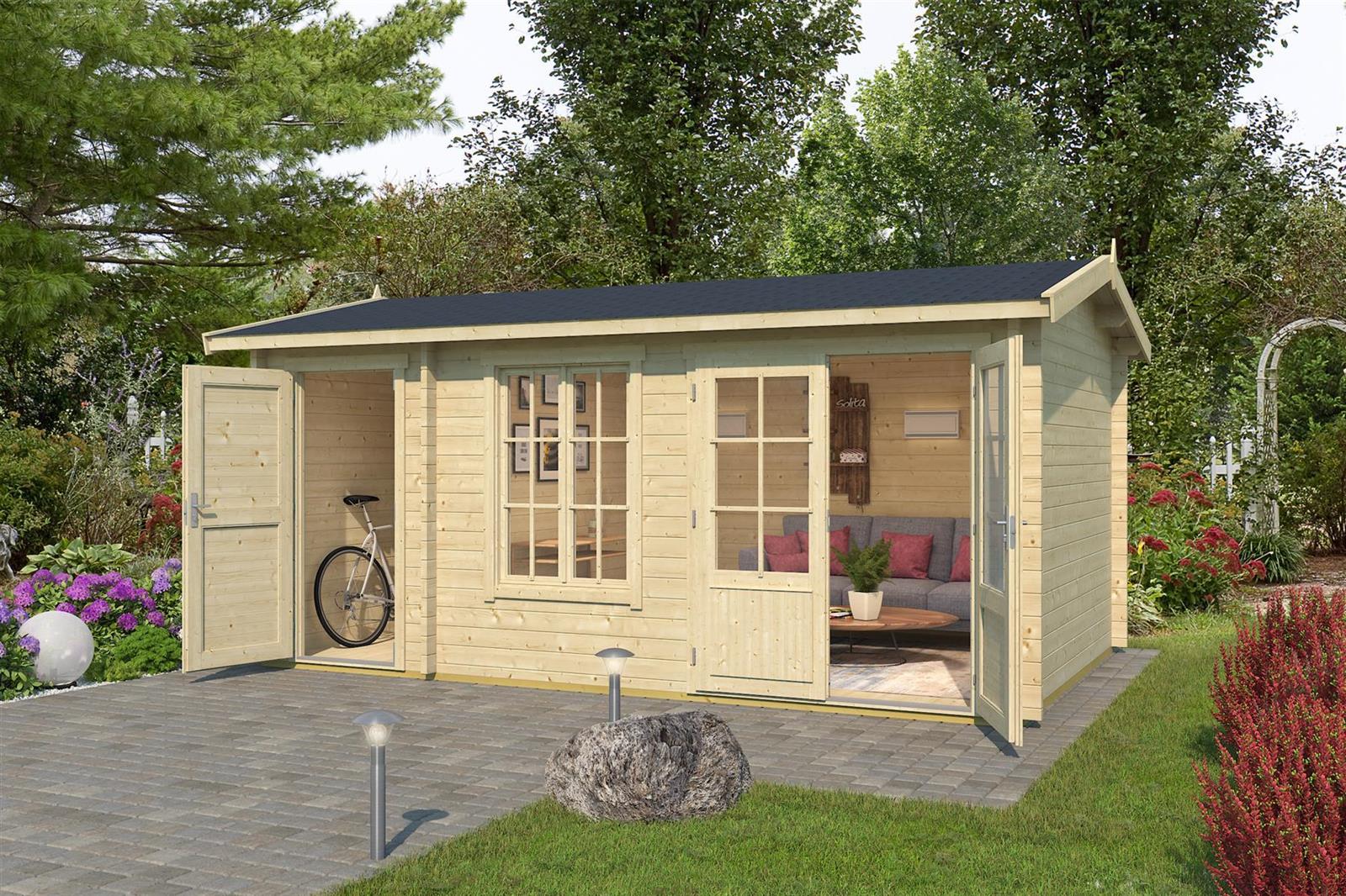 Lasita Maja Wrexham 2 Gartenhaus Blockhaus 44 mm, 485 x 300, Naturbelassen Lasita Maja Wrexham 2 Gartenhaus Blockhaus 44 mm, 485 x 300, Naturbelassen