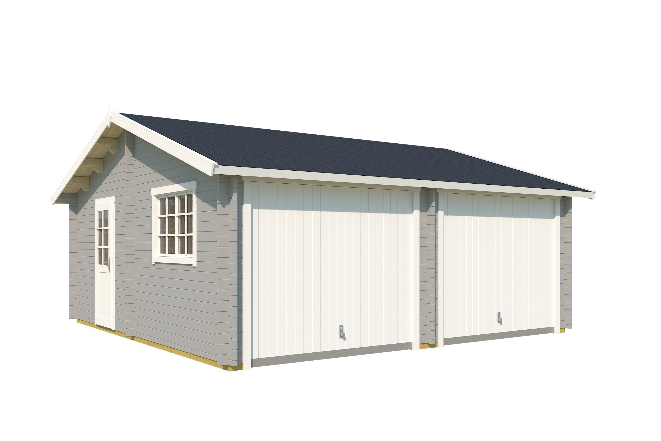 Lasita Maja Falkland Set mit Schwingtor Garage 44 mm, 575 x 575, Lichtgrau Lasita Maja Falkland Set mit Schwingtor Garage 44 mm, 575 x 575, Lichtgrau