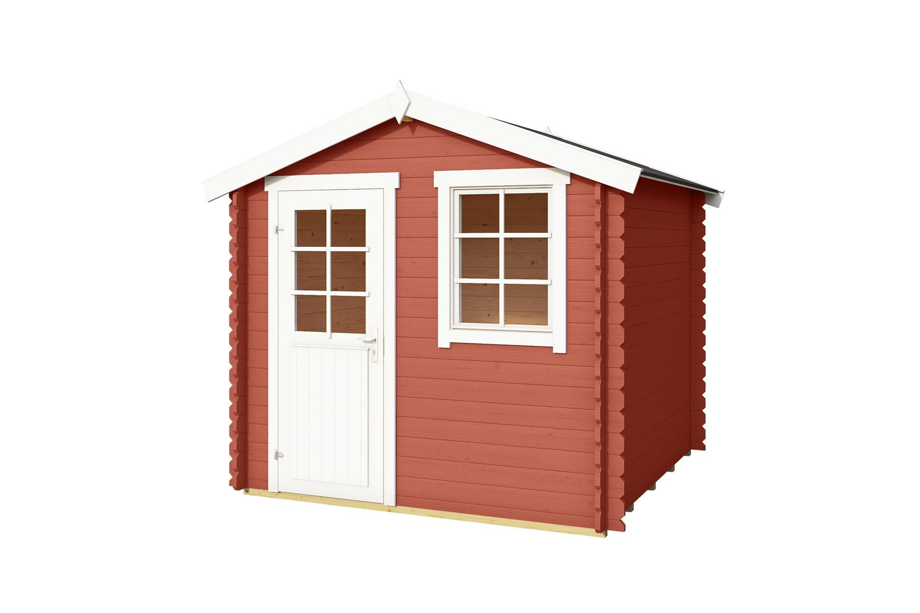 Lasita Maja Wels 2 Holz-Gartenhaus Blockhaus 28mm, 230x230, Schwedenrot