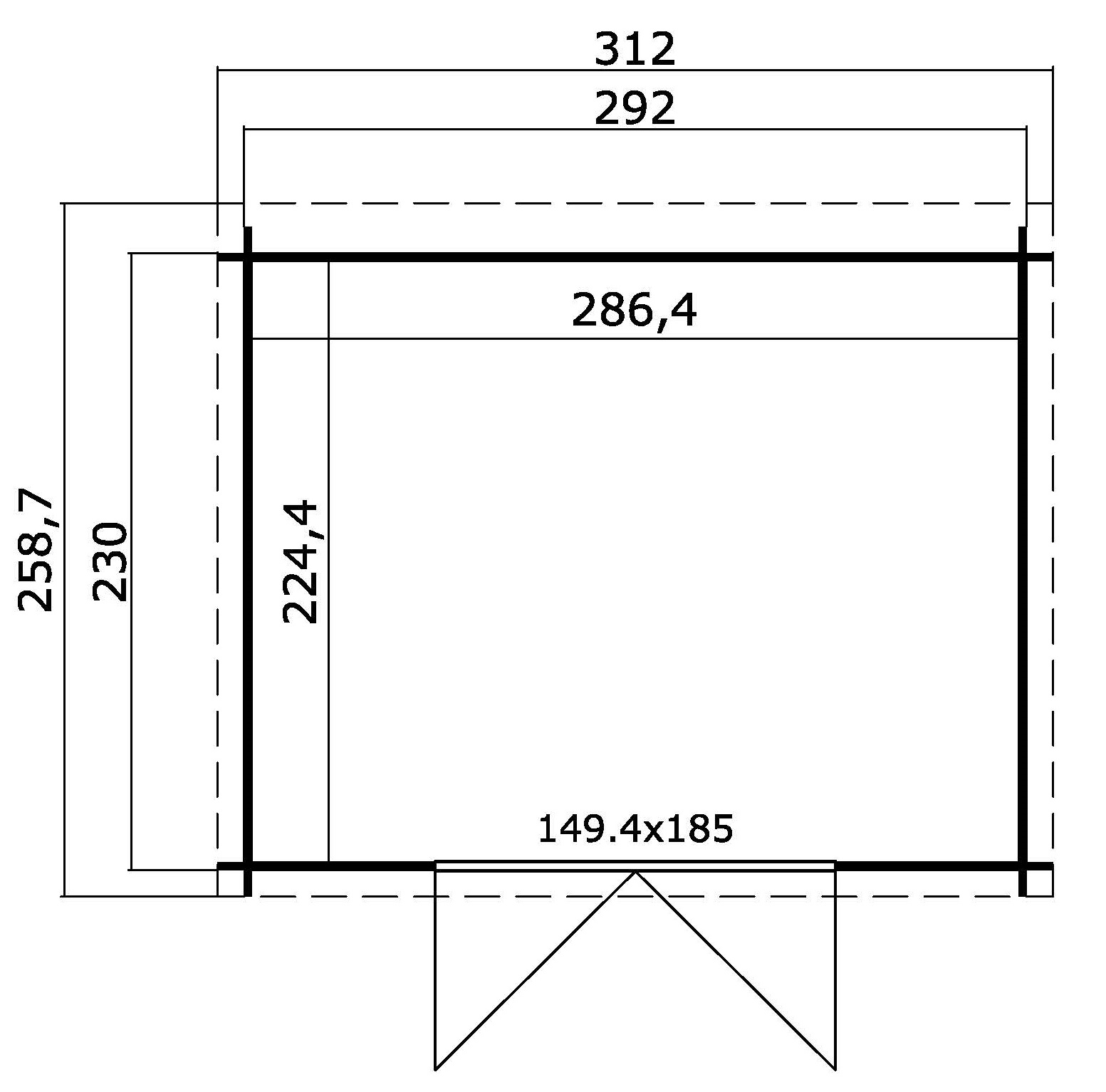 Lasita Maja Atlanta Holz-Gartenhaus Blockhaus 28mm, 292x230, Schwedenrot