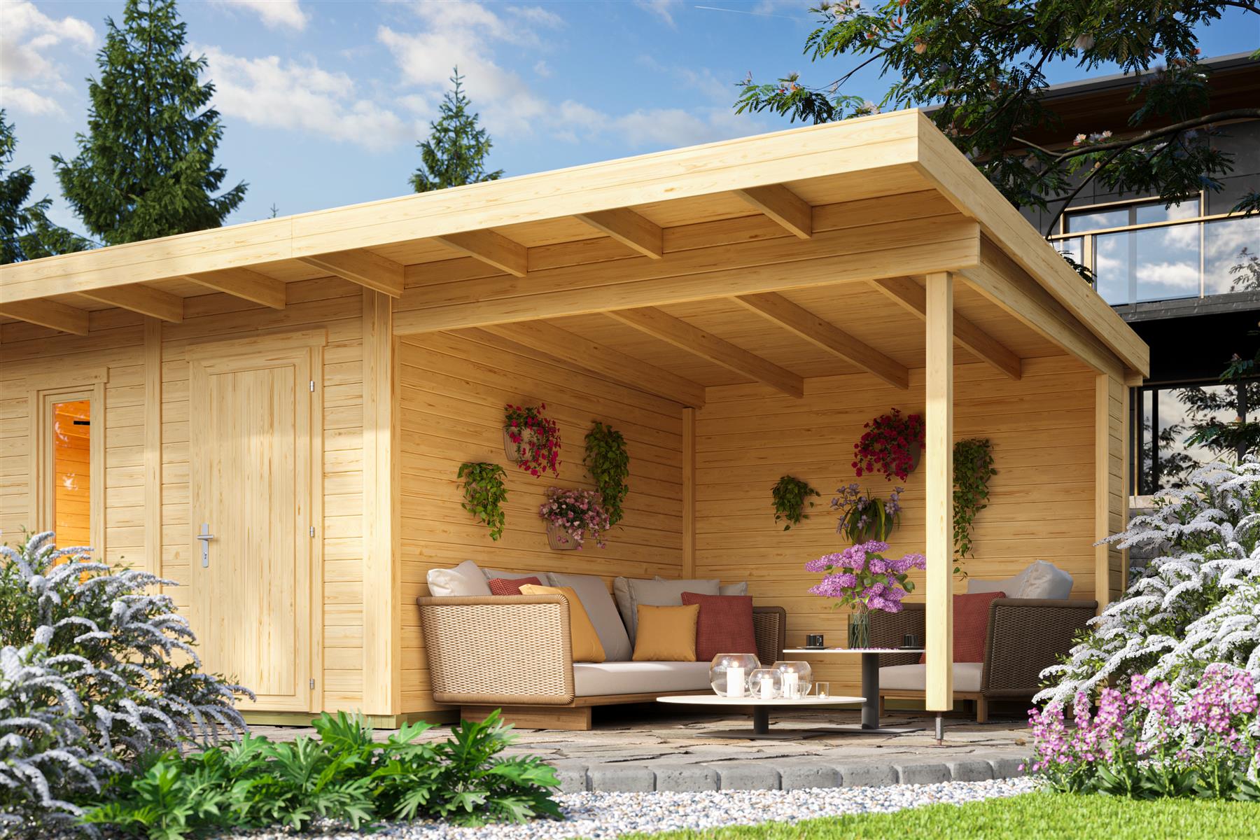 Lasita Maja Sicily Dachverlängerung Anbau für Sicily 44 mm, 300x350, Naturbelassen Lasita Maja Sicily Dachverlängerung Anbau für Sicily 44 mm, 300x350, Naturbelassen