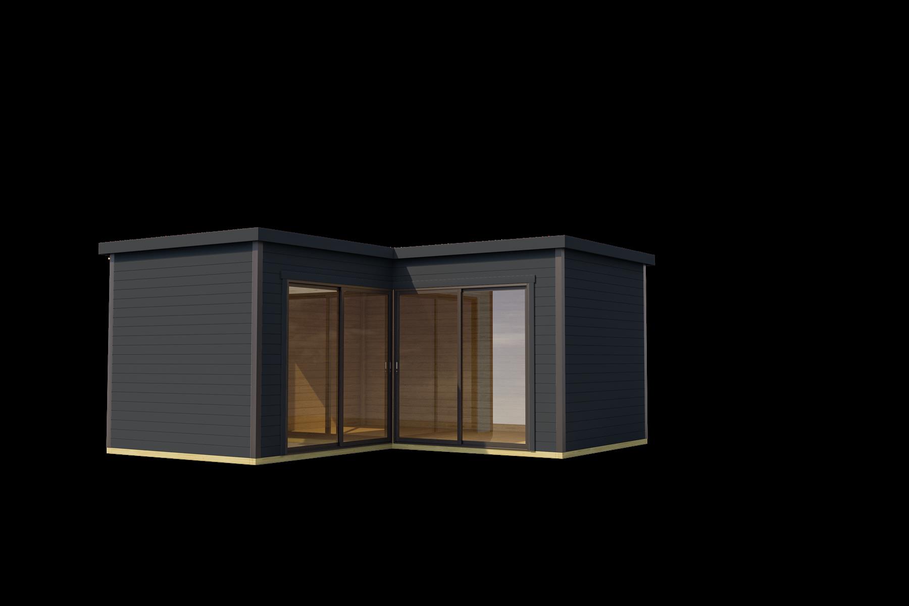 Lasita Maja Domeo 6 Gartenhaus Blockhaus 44 mm, 500 x 500, Carbongrau