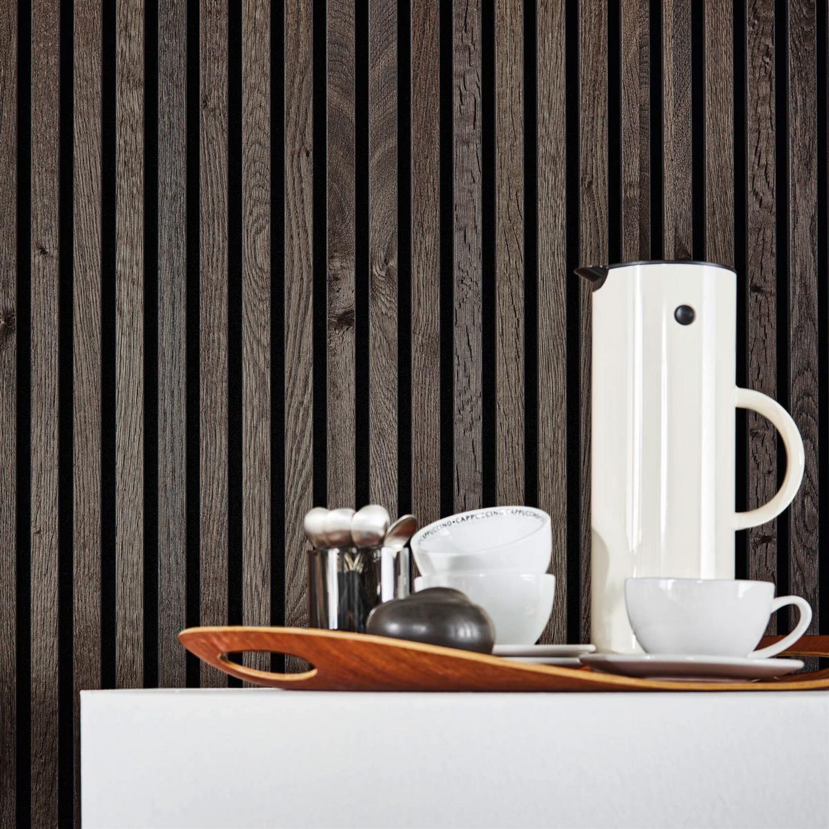 JOKA Paro Akustik Wandpaneele PAS320 279 cm Eiche geräuchert, schwarzes Vlies - geölt Echtholzpaneel JOKA Paro Akustik Wandpaneele PAS320 279 cm Eiche geräuchert, schwarzes Vlies - geölt Echtholzpaneel