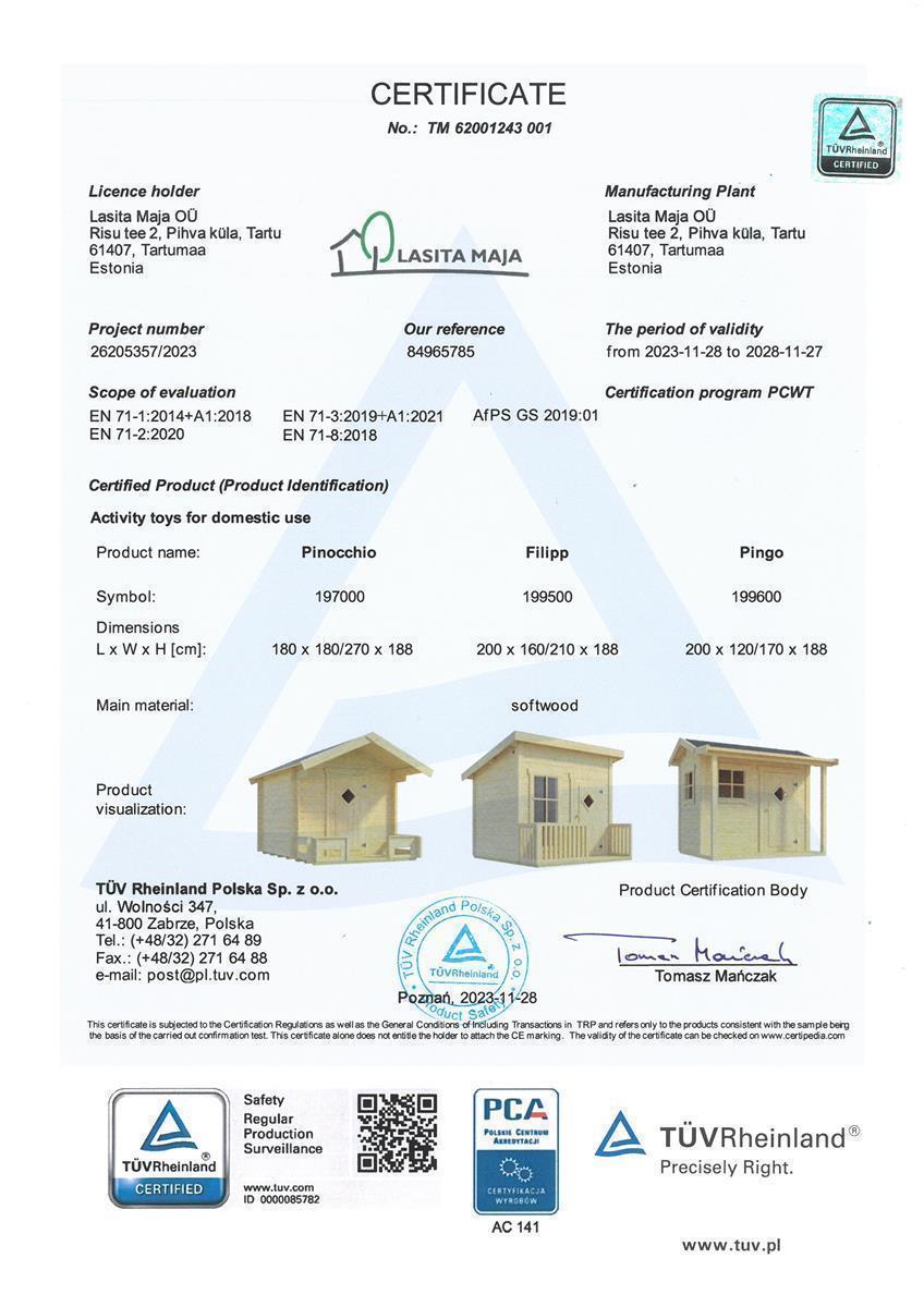 Lasita Maja Flipp Kinderspielhaus 19mm, Fundamentmass 200x160, Lichtgrau Lasita Maja Flipp Kinderspielhaus 19mm, Fundamentmass 200x160, Lichtgrau
