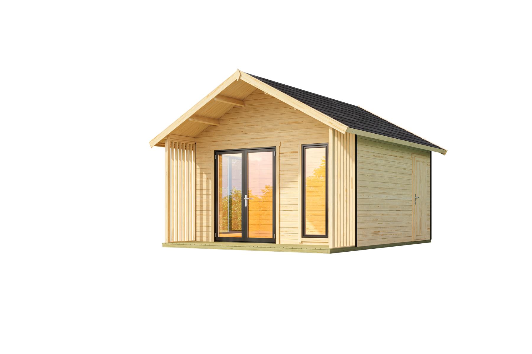 Lasita Maja Murano 1 Set Gartenhaus Blockhaus 44mm 2-Raum, 390x410, Naturbelassen Lasita Maja Murano 1 Set Gartenhaus Blockhaus 44mm 2-Raum, 390x410, Naturbelassen