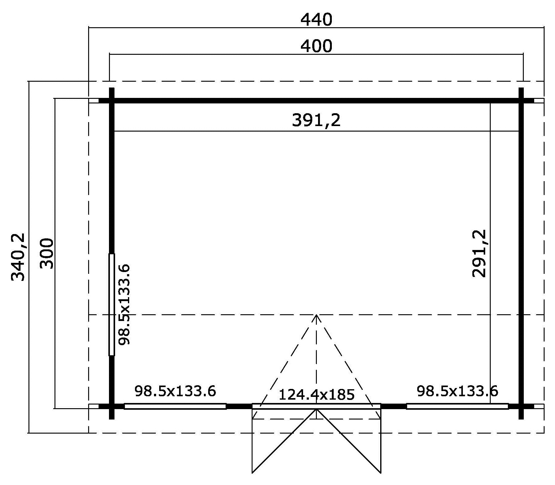 Lasita Maja Windsor 44 Gartenhaus Blockhaus 44 mm, 400 x 300, Gletschergrün