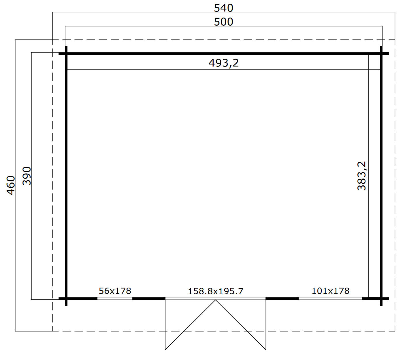 Lasita Maja Dorset 3 Gartenhaus Blockhaus 34 mm, 500 x 390, Schwedenrot