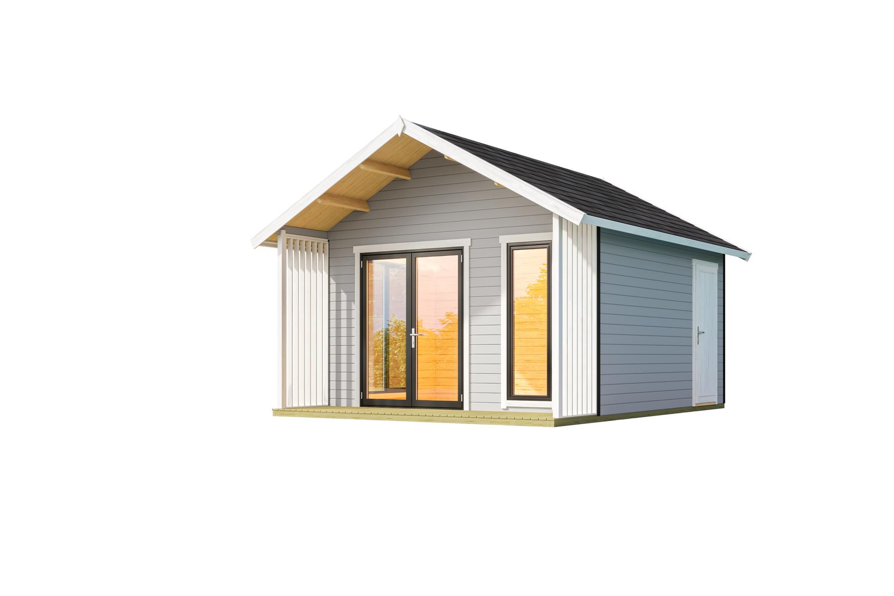 Lasita Maja Murano 1 Set Gartenhaus Blockhaus 44mm 2-Raum, 390x410, Lichtgrau Lasita Maja Murano 1 Set Gartenhaus Blockhaus 44mm 2-Raum, 390x410, Lichtgrau