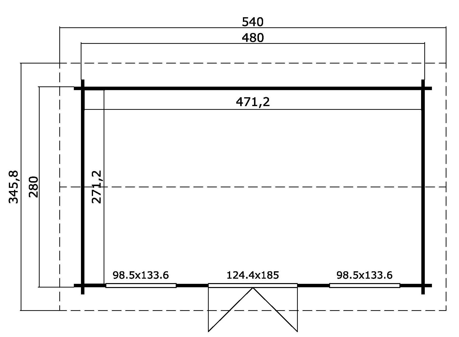 Lasita Maja Pembrokeshire 53 Gartenhaus Blockhaus 44 mm, 480 x 280, Gletschergrün