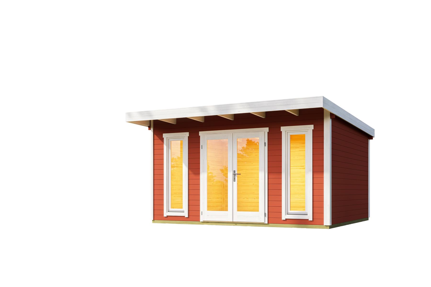 Lasita Maja Sicily 1 Gartenhaus Blockhaus 44 mm, 410x350, Schwedenrot