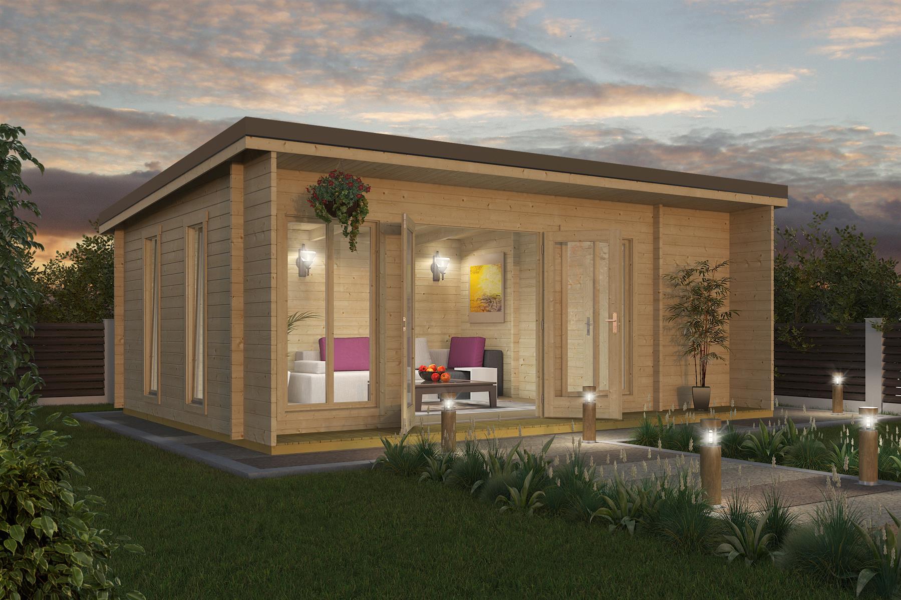 Lasita Maja Japan Gartenhaus Blockhaus 44 mm  3-Raum, 608 x 390, Naturbelassen Lasita Maja Japan Gartenhaus Blockhaus 44 mm  3-Raum, 608 x 390, Naturbelassen