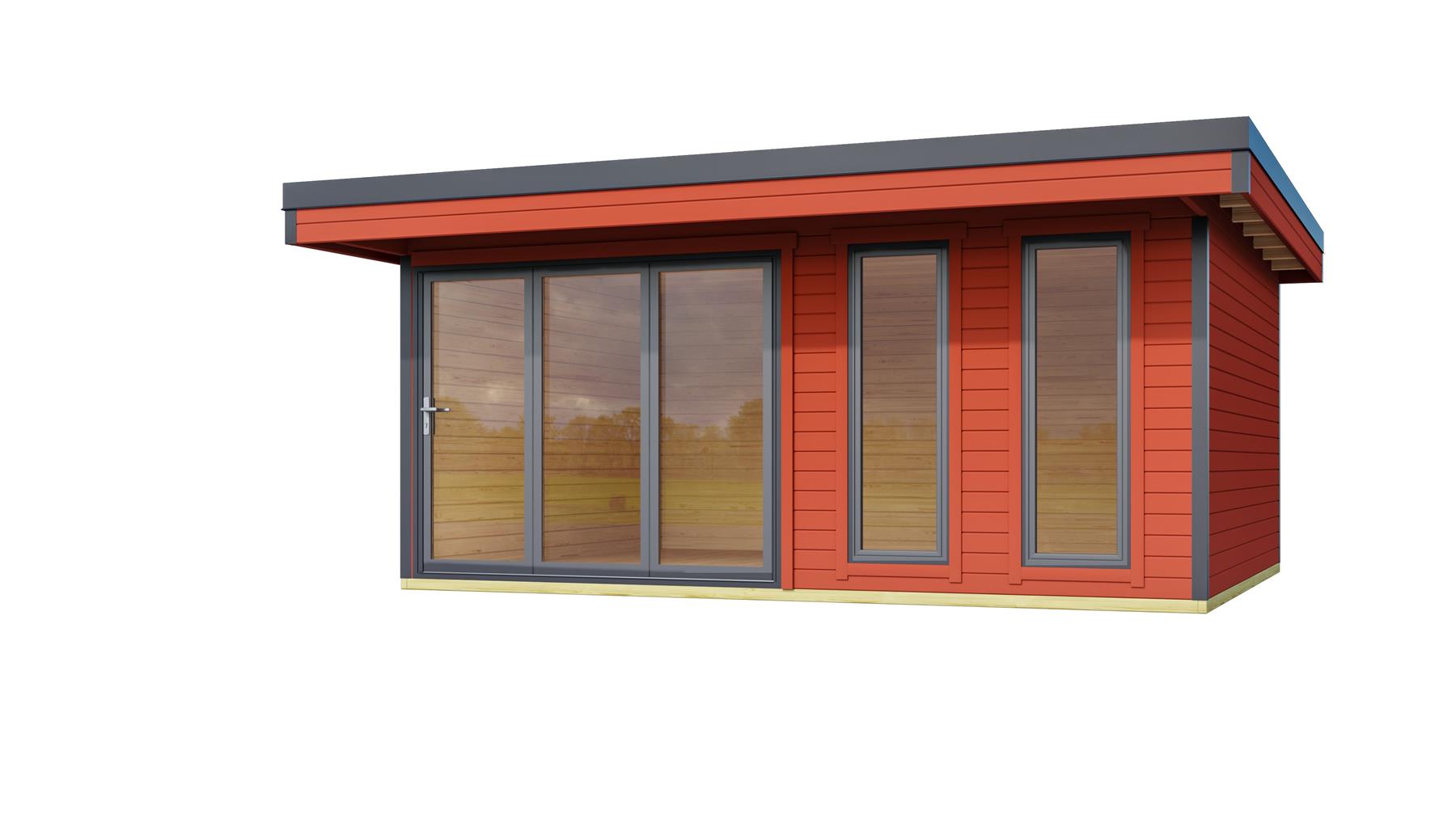 Lasita Maja Domeo 8 Gartenhaus Blockhaus 44 mm, 500 x 400, Schwedenrot