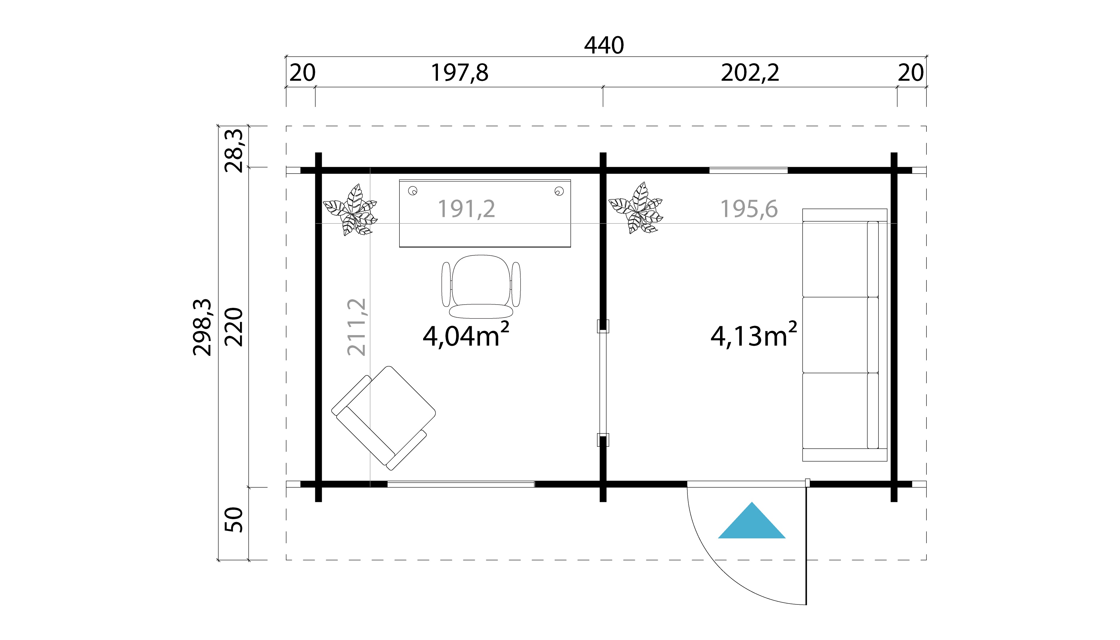 Lasita Maja Sundborn Gartenhaus Saunahaus 44mm 2-Raum, 400x220, Naturbelassen Lasita Maja Sundborn Gartenhaus Saunahaus 44mm 2-Raum, 400x220, Naturbelassen