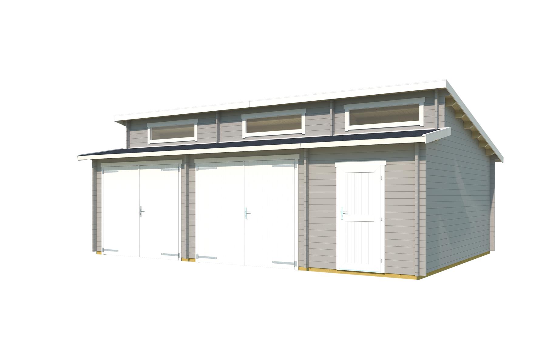 Lasita Maja Hawaii Set mit Holztoren Garage 44 mm 2-Raum, 780 x 520, Lichtgrau Lasita Maja Hawaii Set mit Holztoren Garage 44 mm 2-Raum, 780 x 520, Lichtgrau