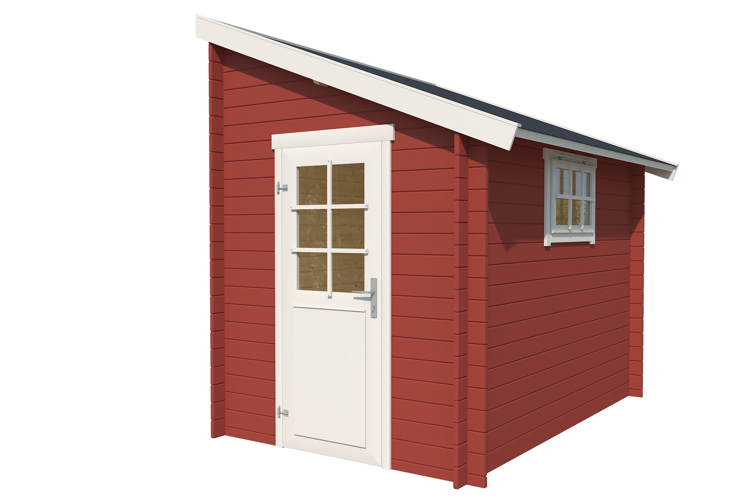 Lasita Maja Jura 2 Holz-Gartenhaus Blockhaus 28mm, 180x275, Schwedenrot