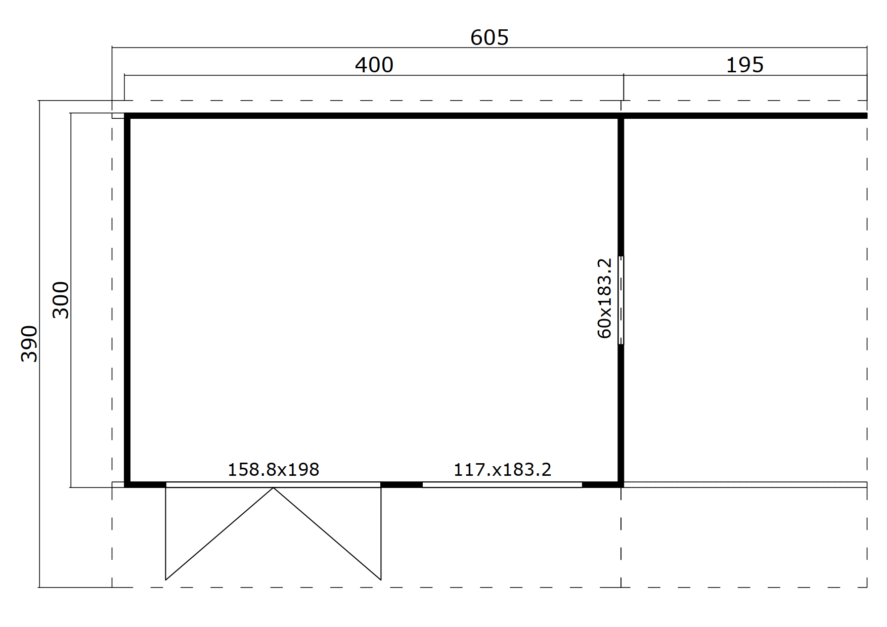 Lasita Maja Domeo 7 Gartenhaus Blockhaus 44 mm mit Anbau, 400 x 300, Schwedenrot