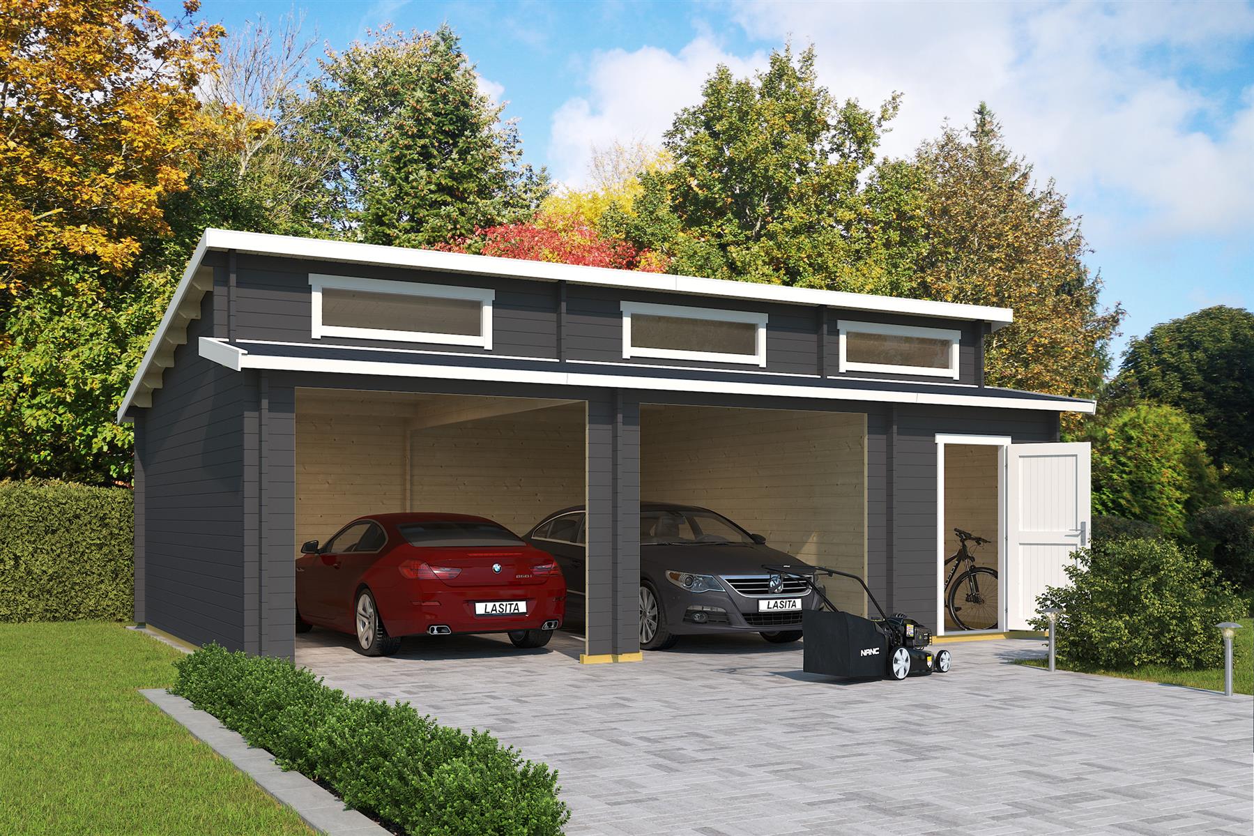 Lasita Maja Hawaii Ohne Tore Garage 44 mm 2-Raum, 780 x 520, Carbongrau Lasita Maja Hawaii Ohne Tore Garage 44 mm 2-Raum, 780 x 520, Carbongrau