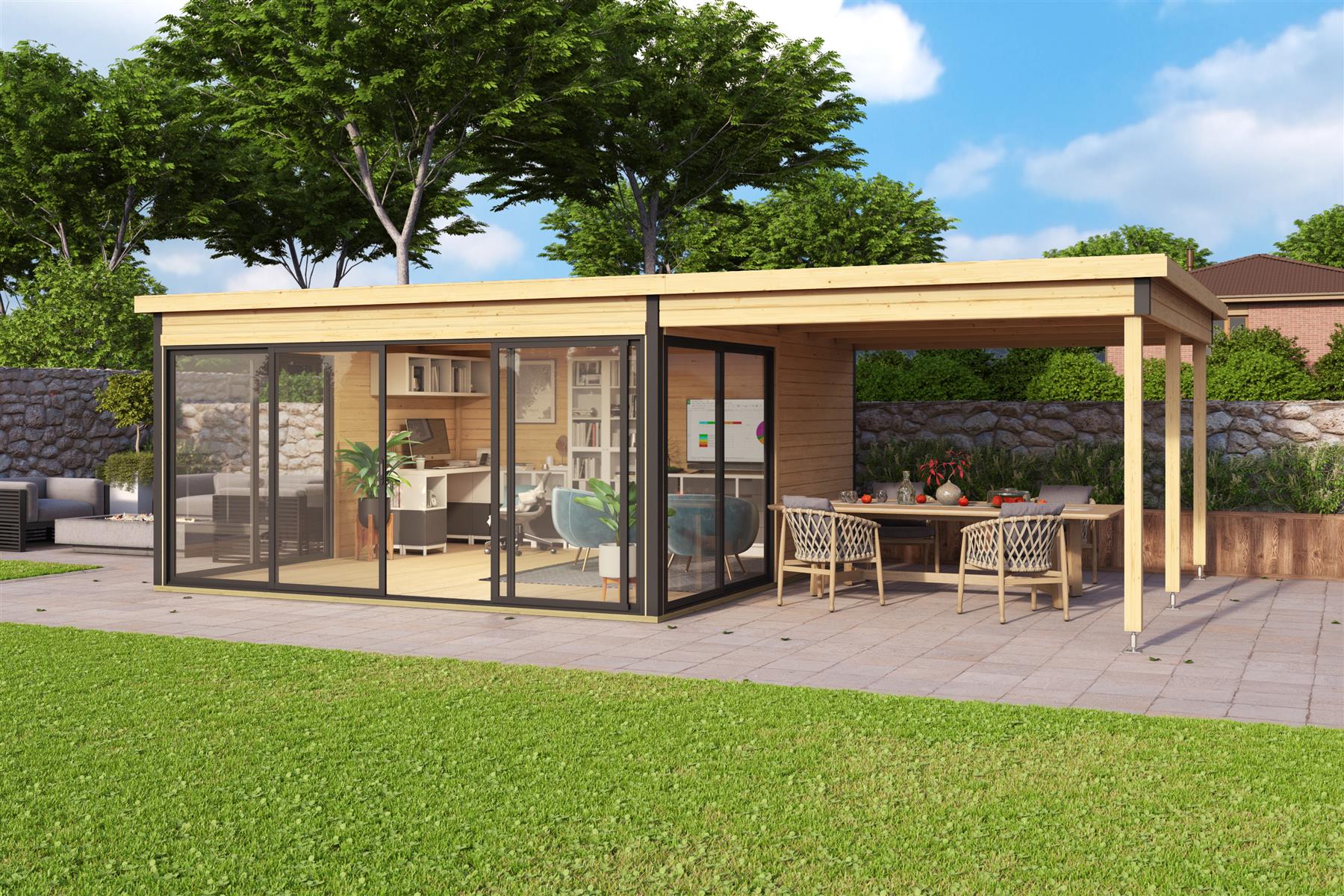 Lasita Maja Domeo 5 Dachverlängerung 44 mm, 300 x 418, Naturbelassen Lasita Maja Domeo 5 Dachverlängerung 44 mm, 300 x 418, Naturbelassen