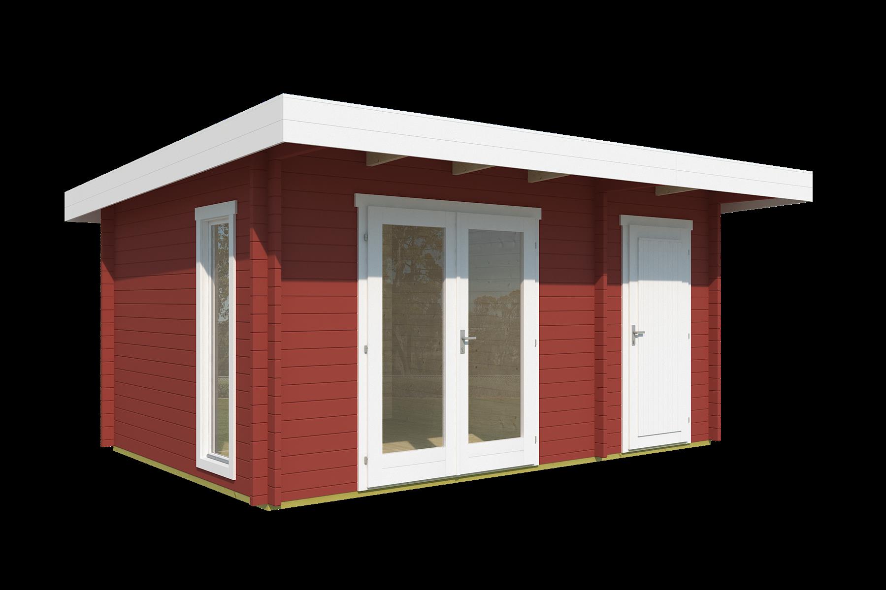 Lasita Maja Chameleon 44 Gartenhaus Blockhaus 44 mm 2-Raum, 450 x 300, Schwedenrot Lasita Maja Chameleon 44 Gartenhaus Blockhaus 44 mm 2-Raum, 450 x 300, Schwedenrot