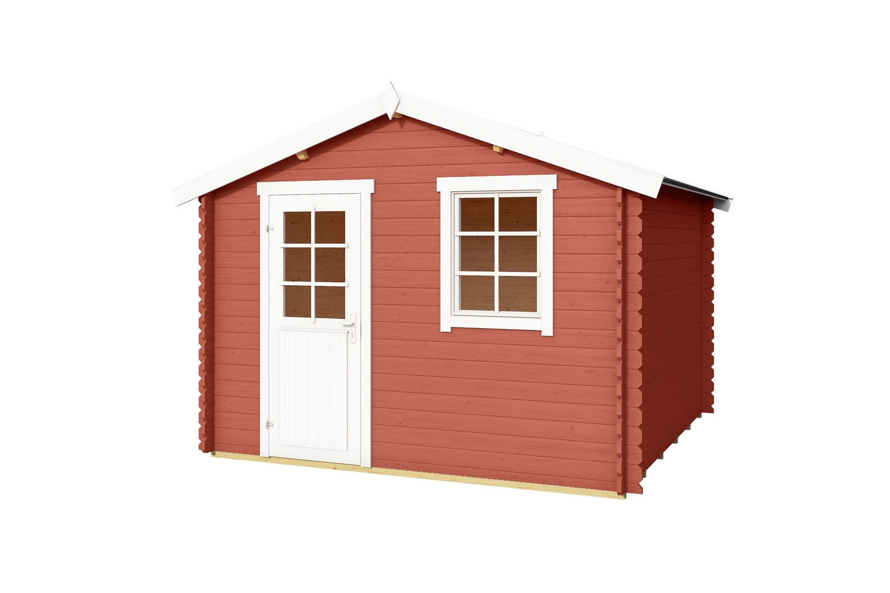 Lasita Maja Wels 3 Holz-Gartenhaus Blockhaus 28mm, 300x300, Schwedenrot