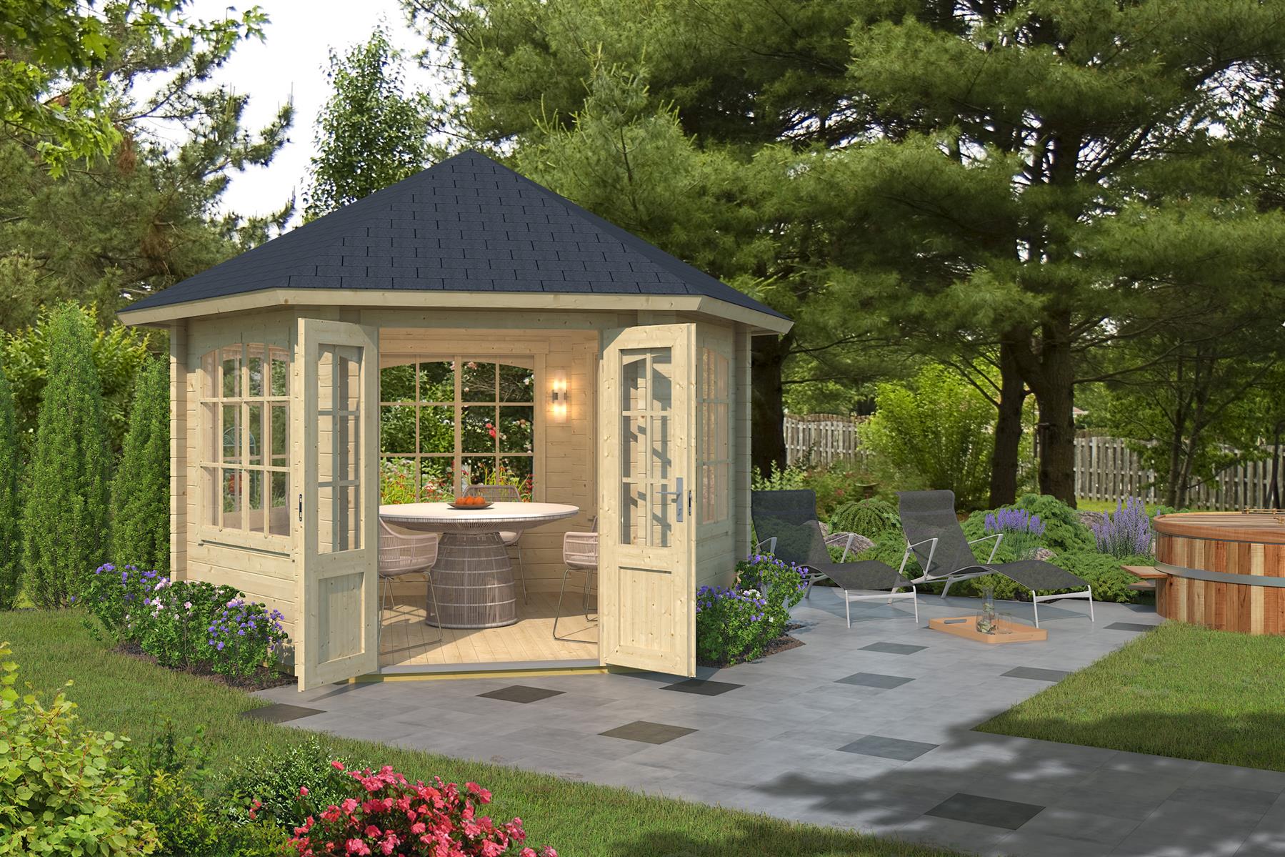 Lasita Maja Ilmenau Pavillion 44 mm, 350 x 303, Naturbelassen Lasita Maja Ilmenau Pavillion 44 mm, 350 x 303, Naturbelassen