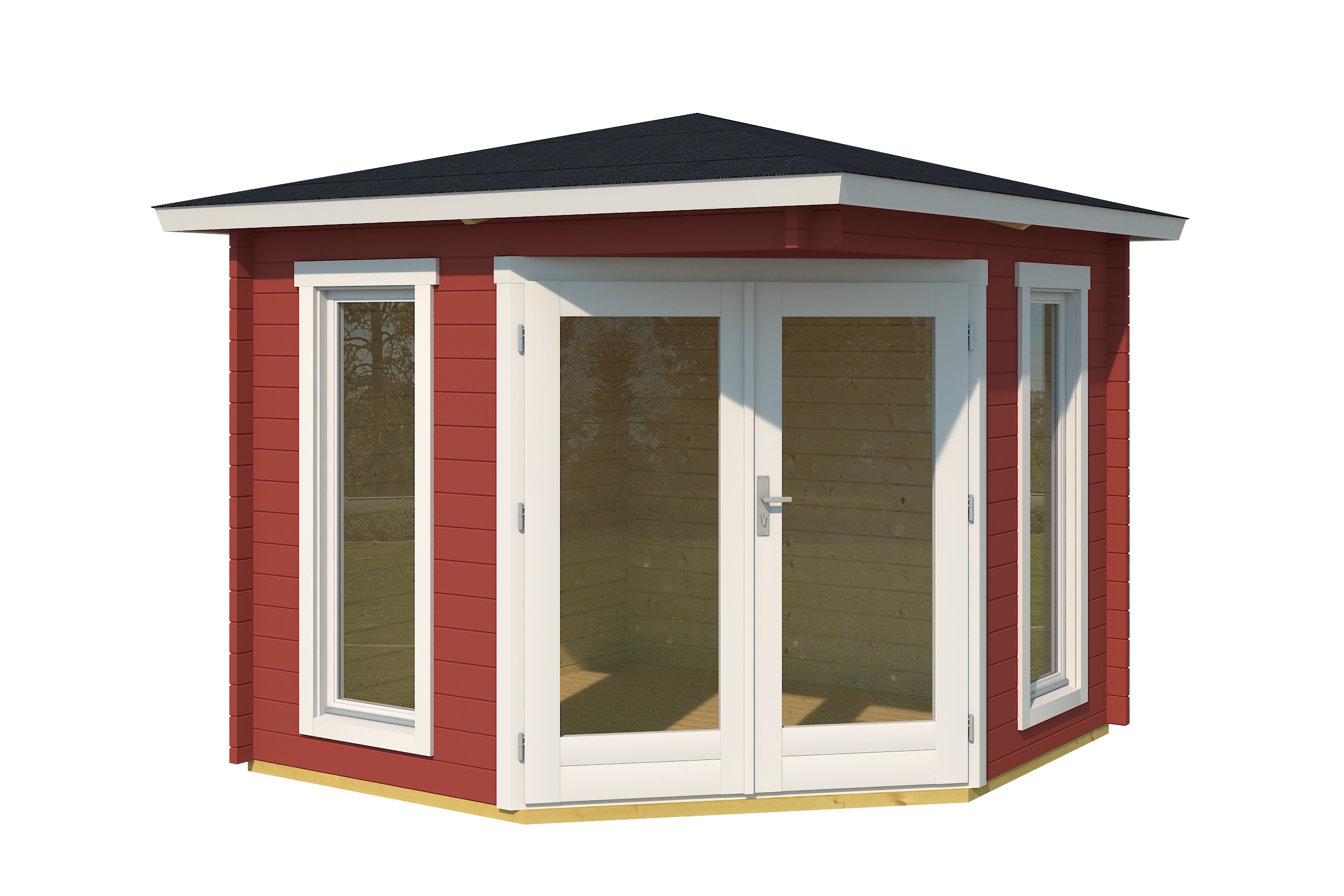 Lasita Maja Oban 40 Gartenhaus Blockhaus 40 mm, 239 x 239, Schwedenrot Lasita Maja Oban 40 Gartenhaus Blockhaus 40 mm, 239 x 239, Schwedenrot