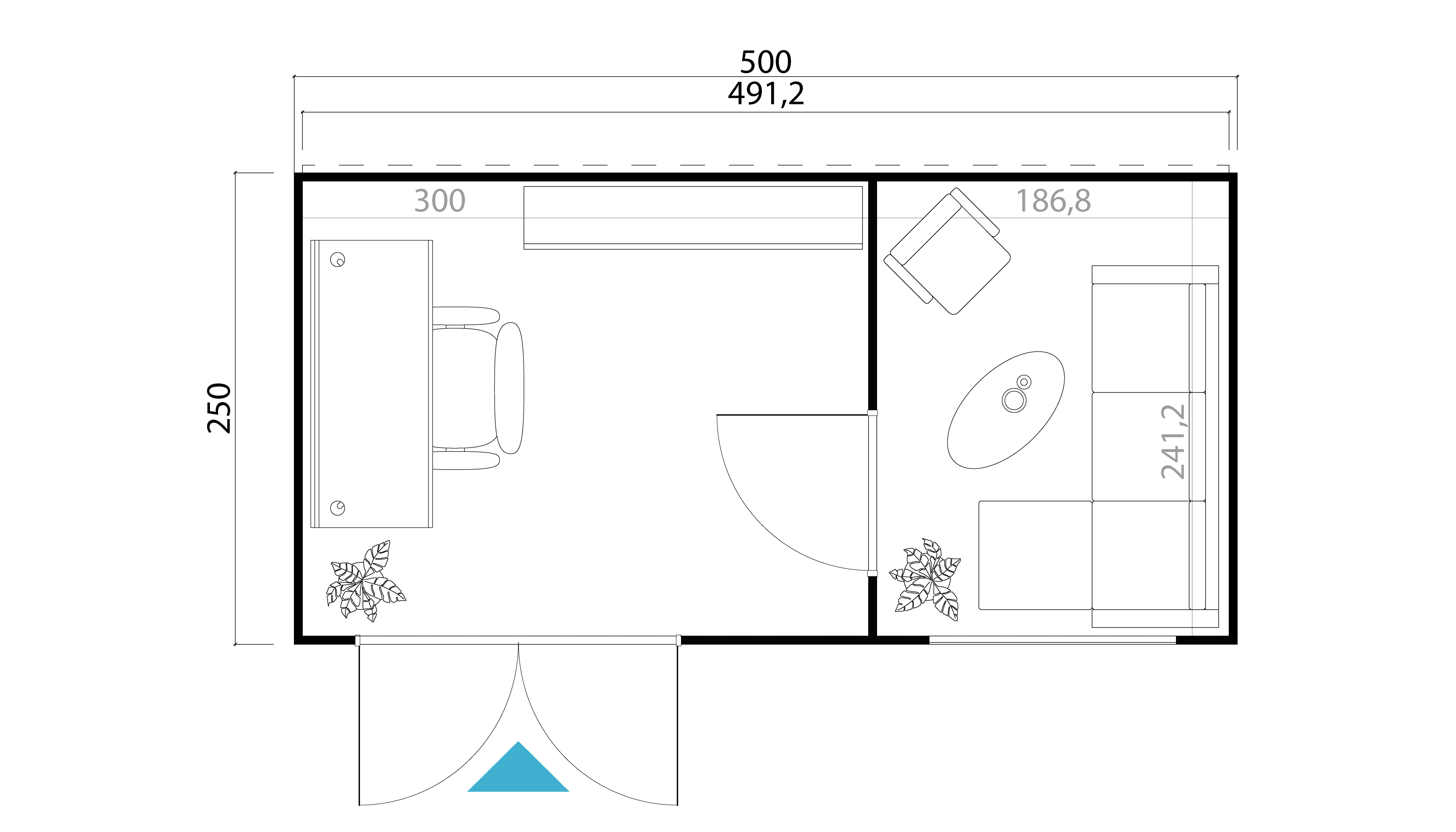 Lasita Maja Sardinia 3 Set Gartenhaus Blockhaus 44 mm 2-Räume, 500x250, Naturbelassen Lasita Maja Sardinia 3 Set Gartenhaus Blockhaus 44 mm 2-Räume, 500x250, Naturbelassen