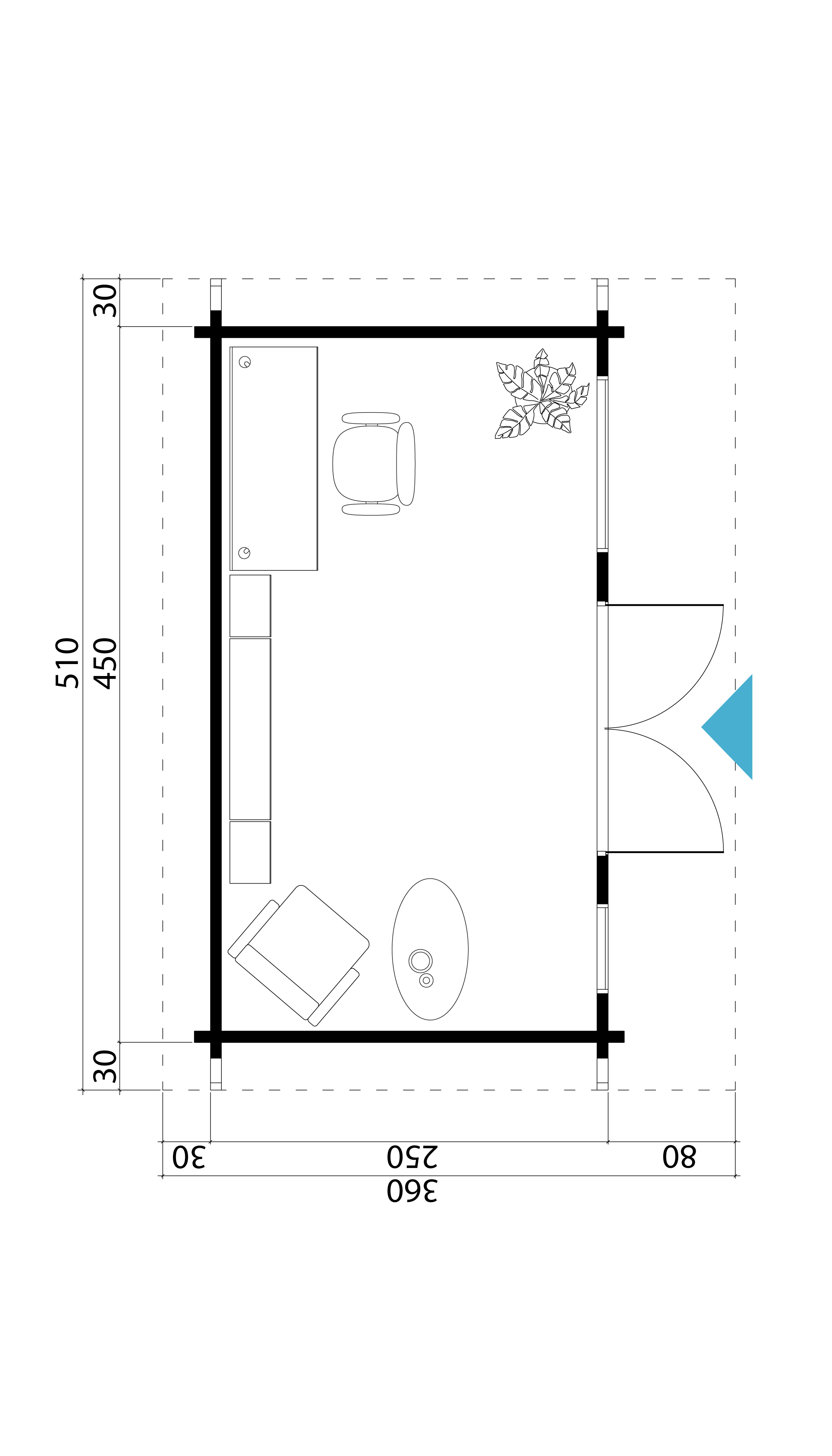 Lasita Maja Dorset 72 Ferienhaus 70 mm, 450 x 250, Naturbelassen