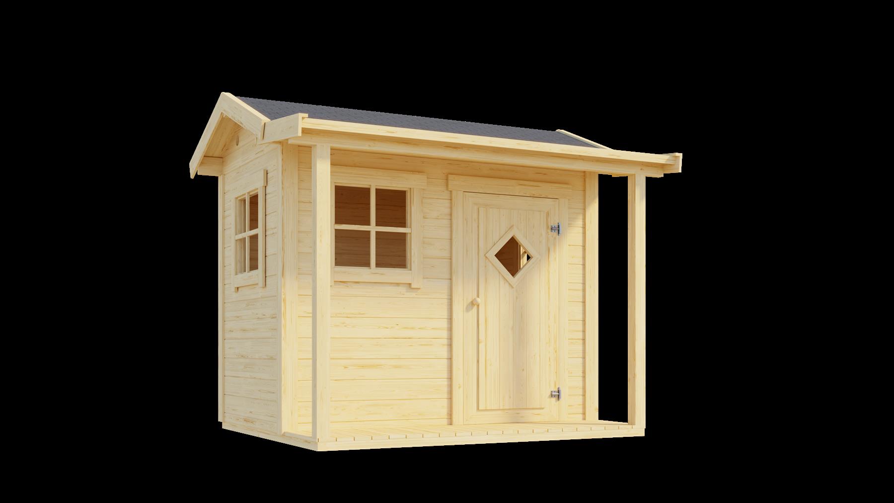 Lasita Maja Pingo Kinderspielhaus 19mm, Fundamentmass 200x120, Naturbelassen