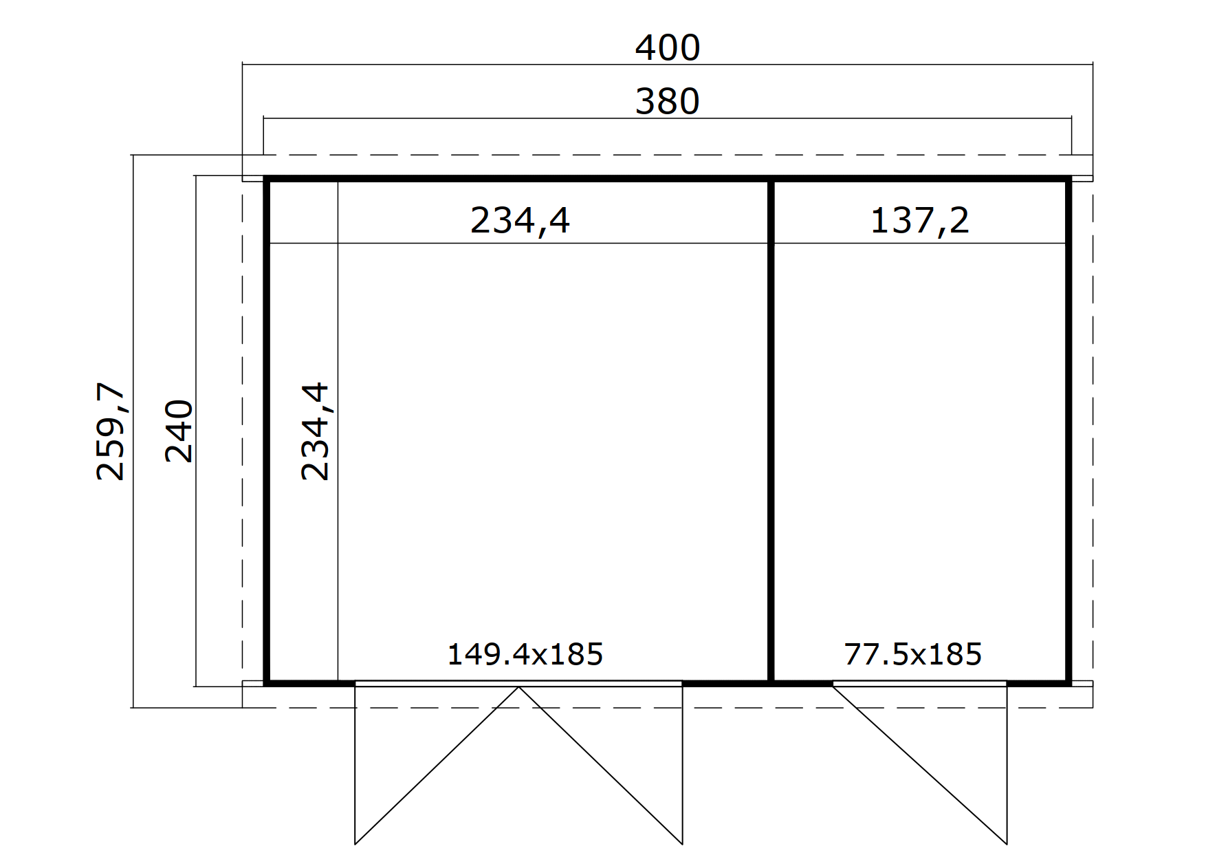 Lasita Maja Zambezi Xl Holz-Gartenhaus Blockhaus 28mm, 2-Raum, 380x240, Lichtgrau