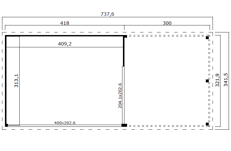 Lasita Maja Domeo 3 Und 4 Dachverlängerung 44 mm, 300 x 322, Lichtgrau Lasita Maja Domeo 3 Und 4 Dachverlängerung 44 mm, 300 x 322, Lichtgrau