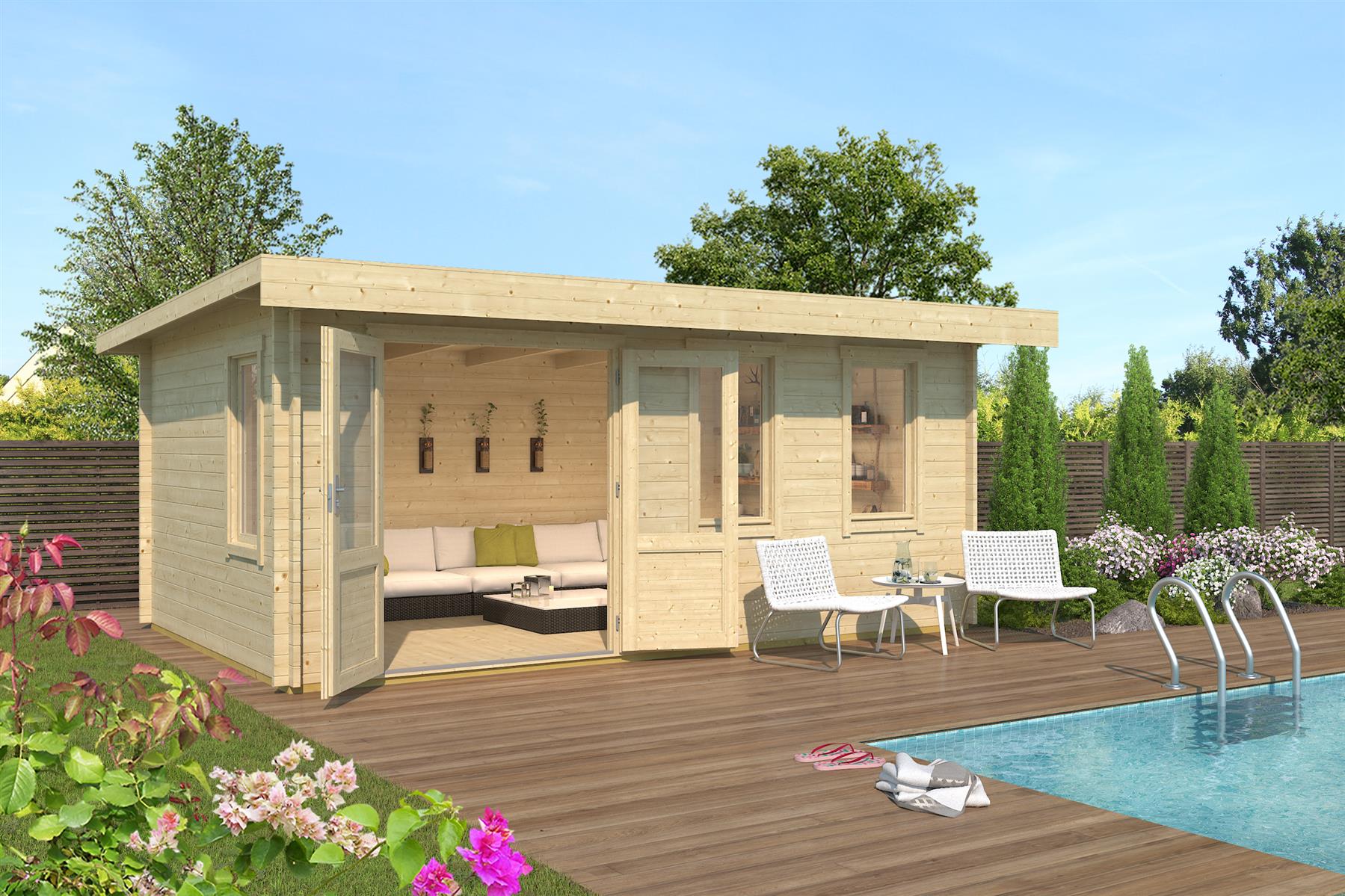 Lasita Maja Baruda 53 Gartenhaus Blockhaus 40 mm, 510 x 330, Naturbelassen Lasita Maja Baruda 53 Gartenhaus Blockhaus 40 mm, 510 x 330, Naturbelassen