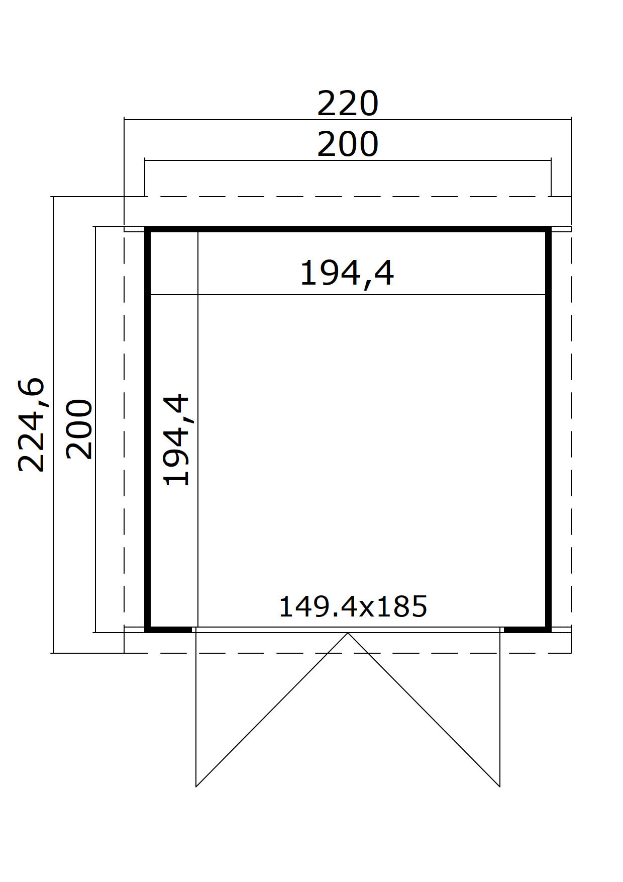 Lasita Maja Zambezi 1 Holz-Gartenhaus Blockhaus 28mm, 200x200, Gletschergrün