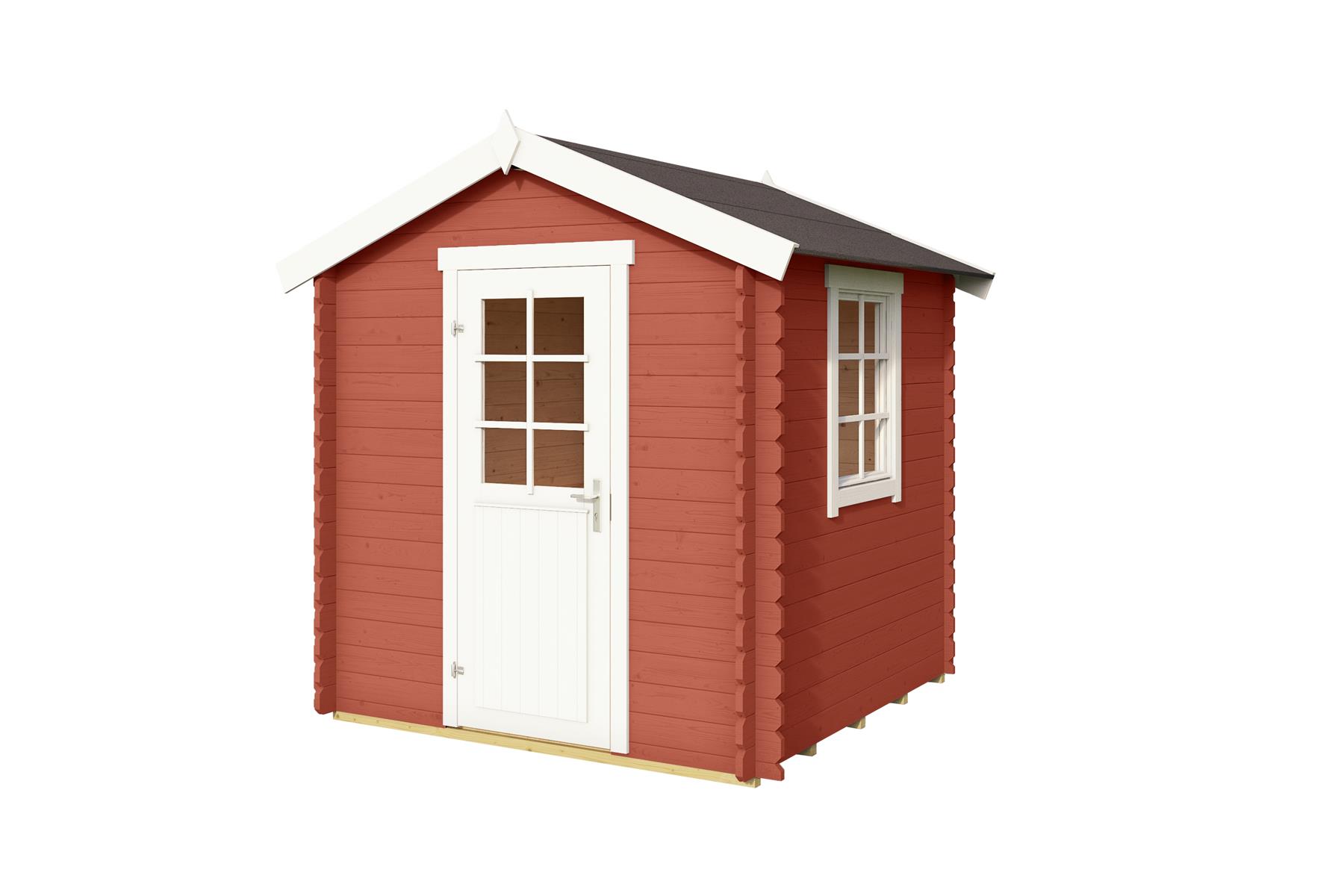 Lasita Maja Wels 1 Holz-Gartenhaus Blockhaus 28mm, 200x200, Schwedenrot