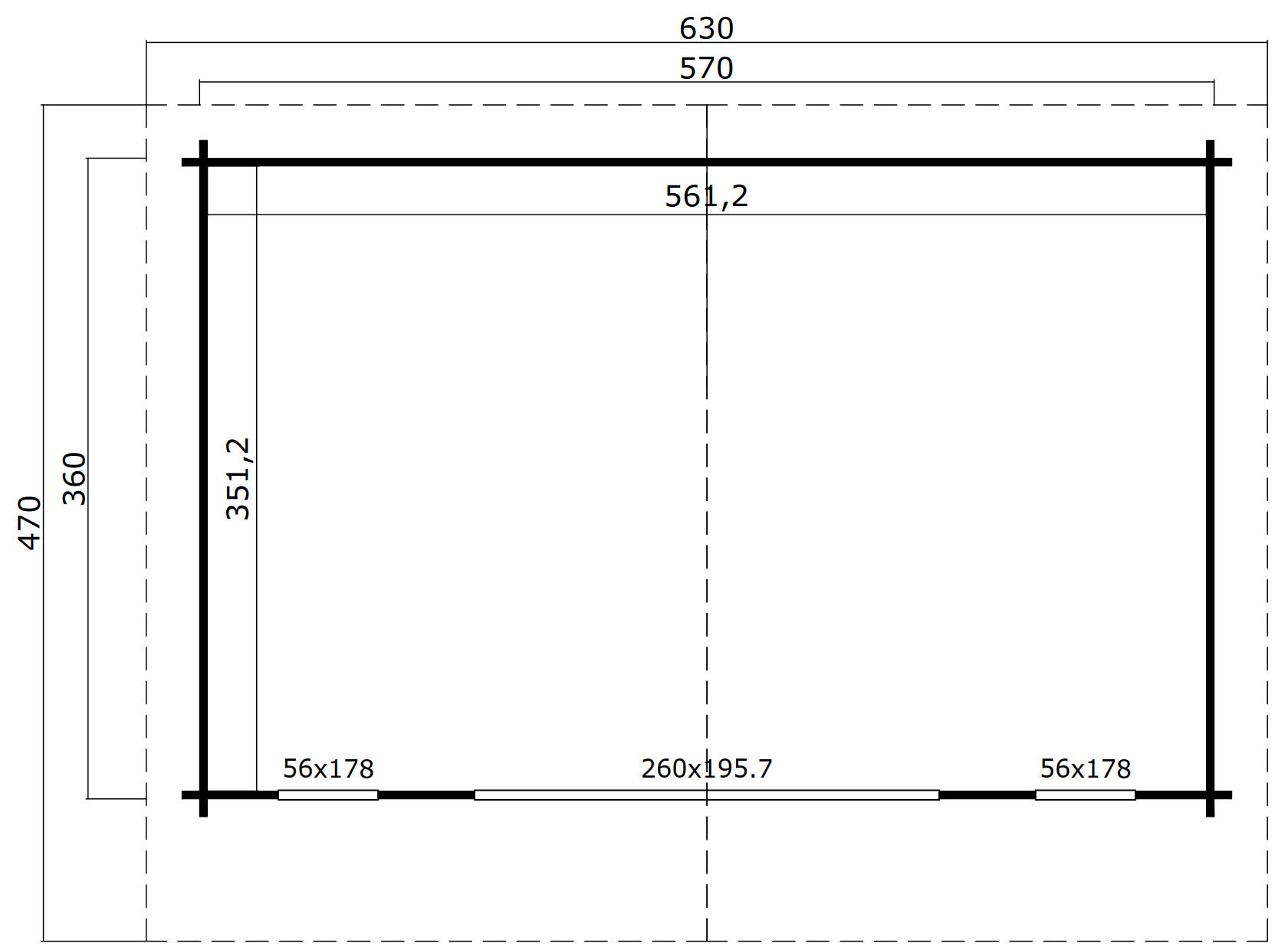 Lasita Maja Sussex 2 Gartenhaus Blockhaus 44 mm, 570 x 360, Carbongrau