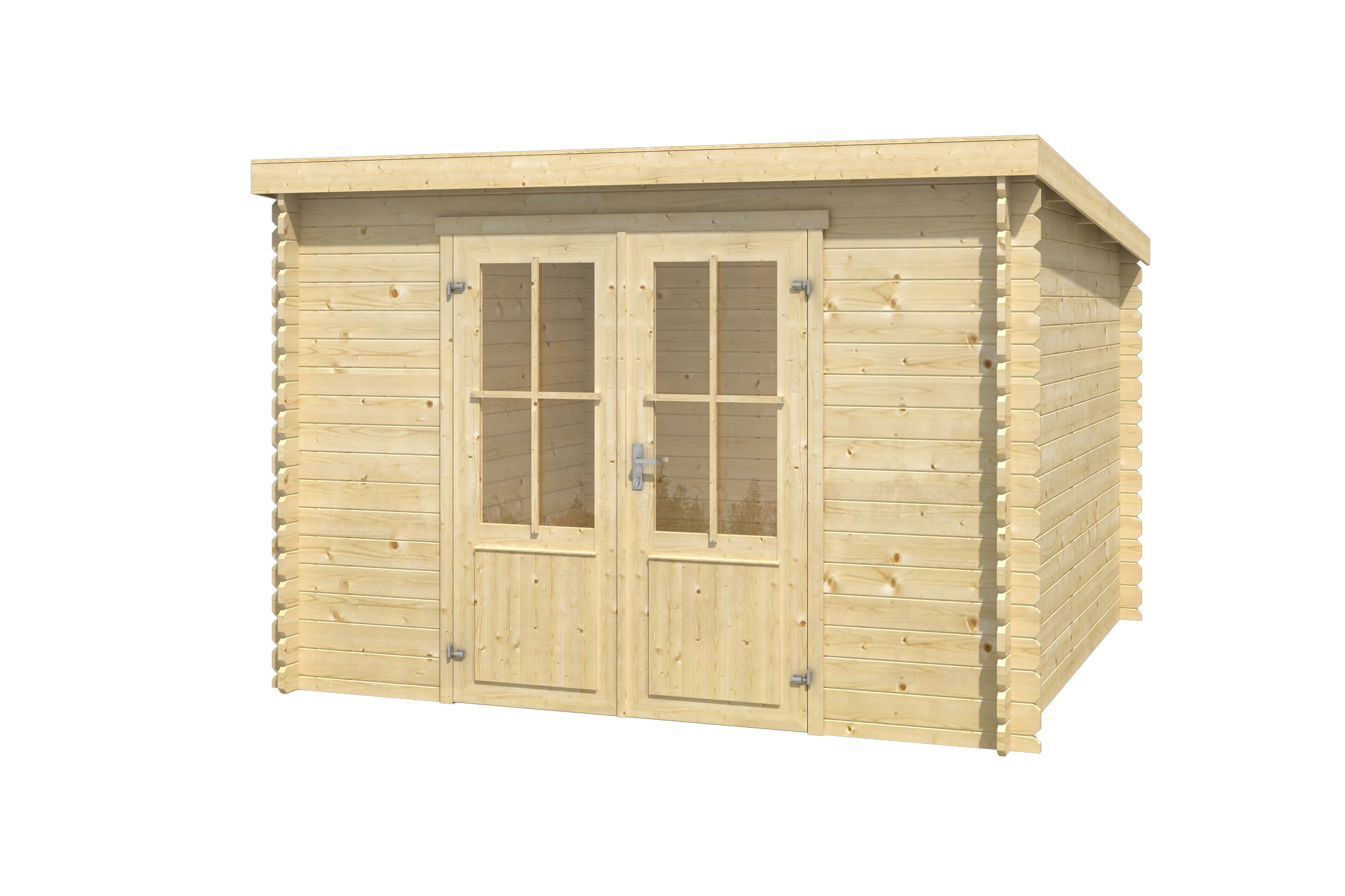 Lasita Maja Miami Holz-Gartenhaus Blockhaus 28mm, 292x292, Naturbelassen