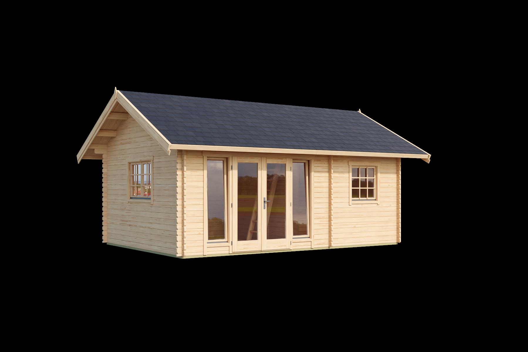 Lasita Maja Caroline 2.1 Gartenhaus Blockhaus 40 mm mit 3-Raum und Schlafboden, 575 x 390, Naturbelassen Lasita Maja Caroline 2.1 Gartenhaus Blockhaus 40 mm mit 3-Raum und Schlafboden, 575 x 390, Naturbelassen